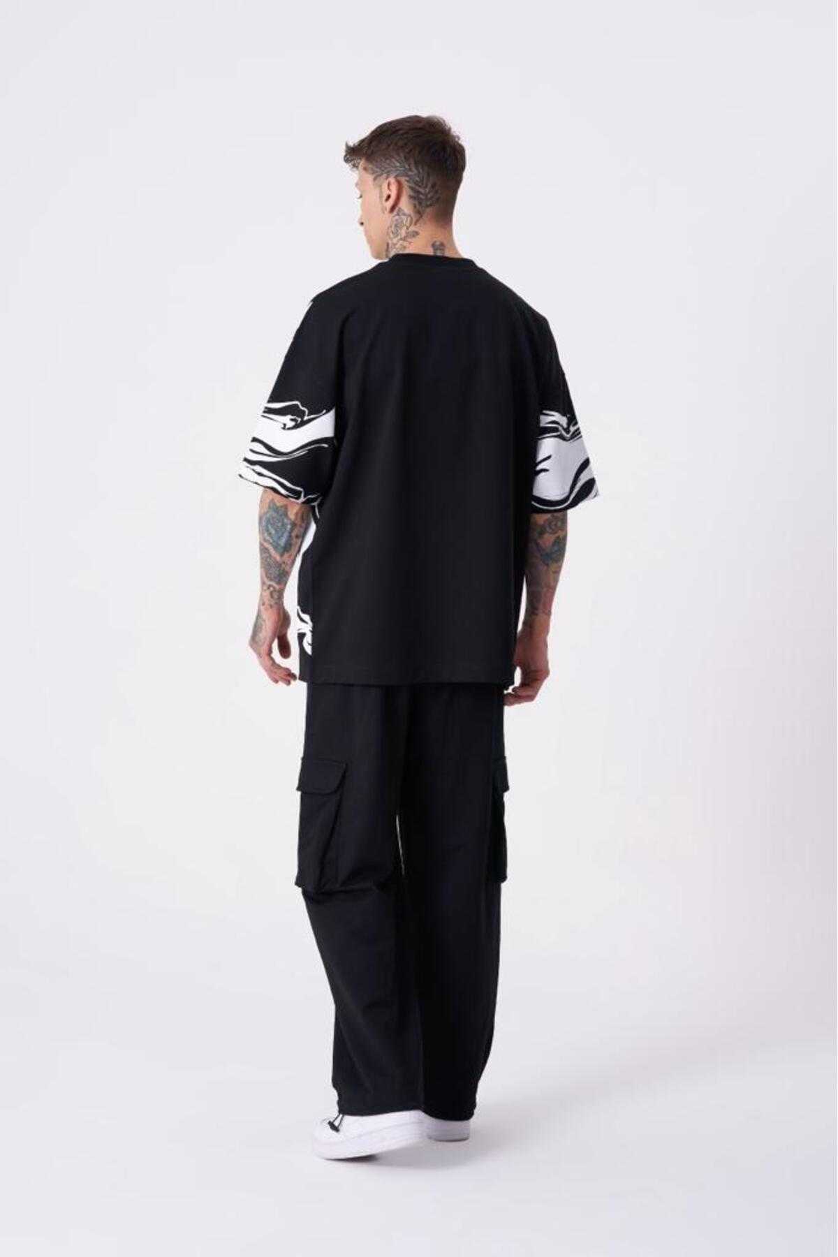 تیشرت اکرو سایز چاپ آستین مردانه