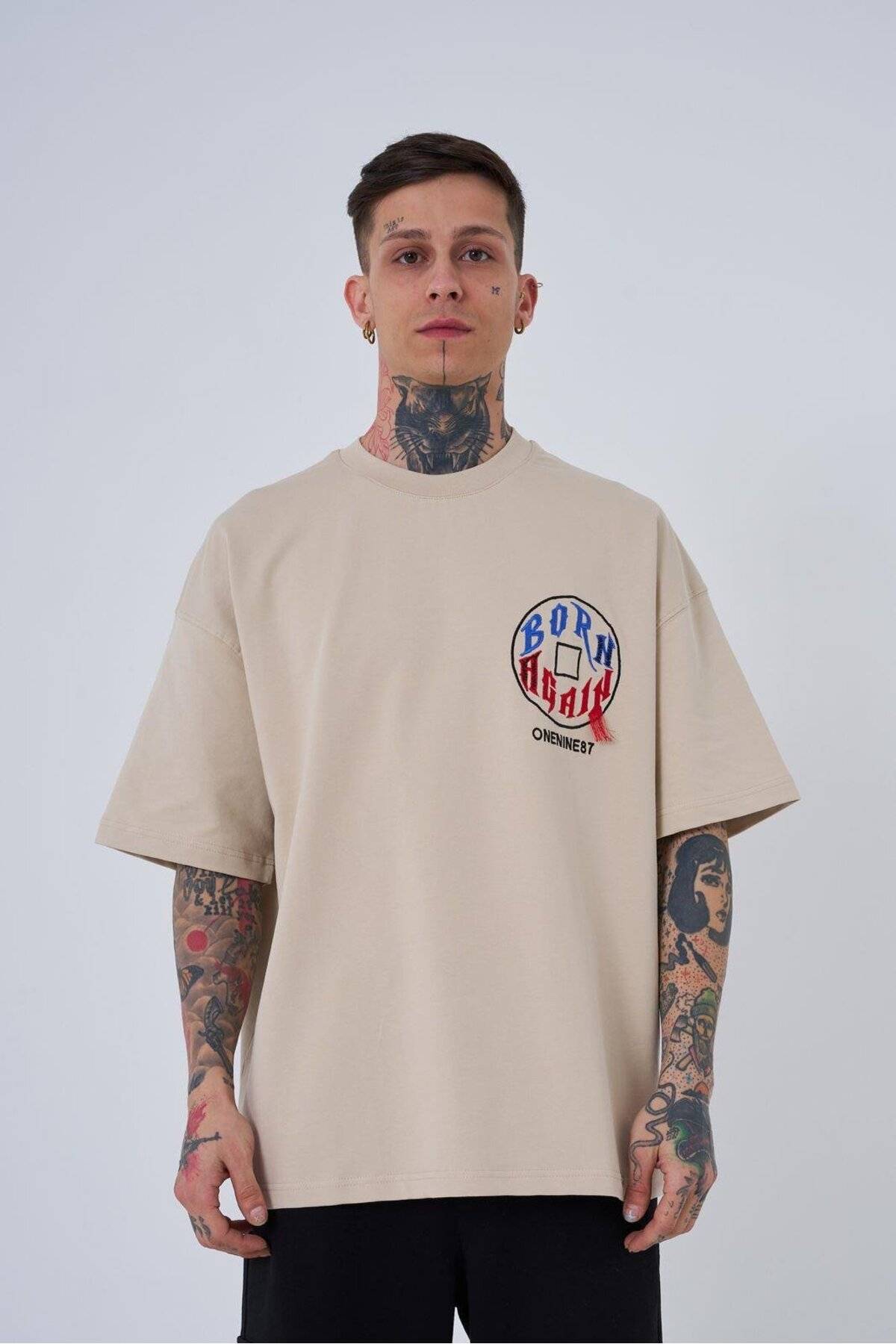 تیشرت مردانه اکرو سایز چاپ شده Just Wait