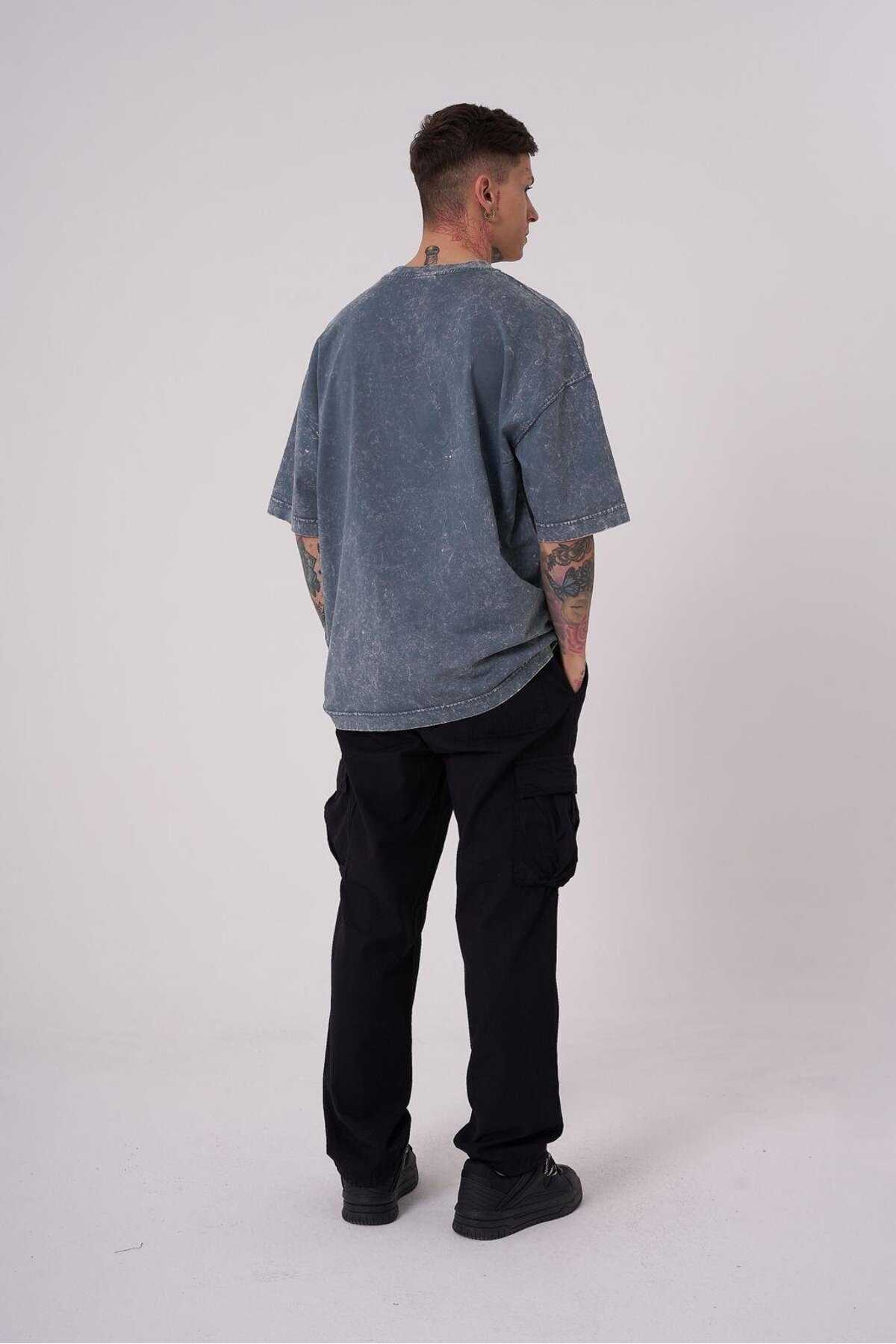 تیشرت مردانه اسپریت شسته اور سایز خالدار خاکستری رایگان