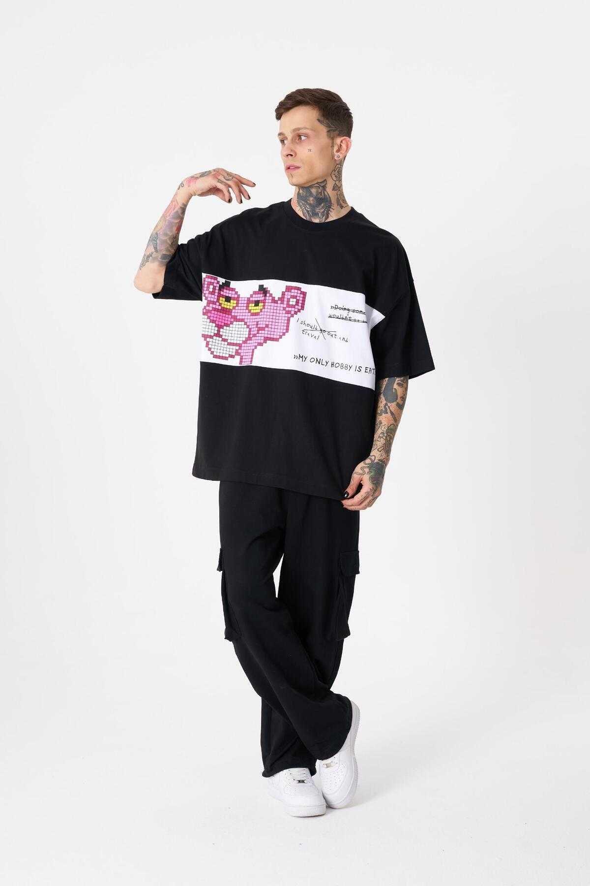 تیشرت مردانه طرح پلنگ صورتی سایز سبز روشن