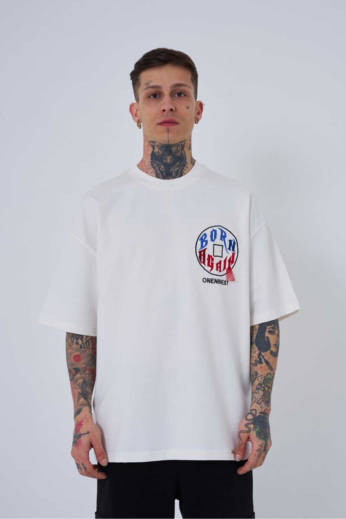 تیشرت مردانه اکرو سایز چاپ شده Just Wait