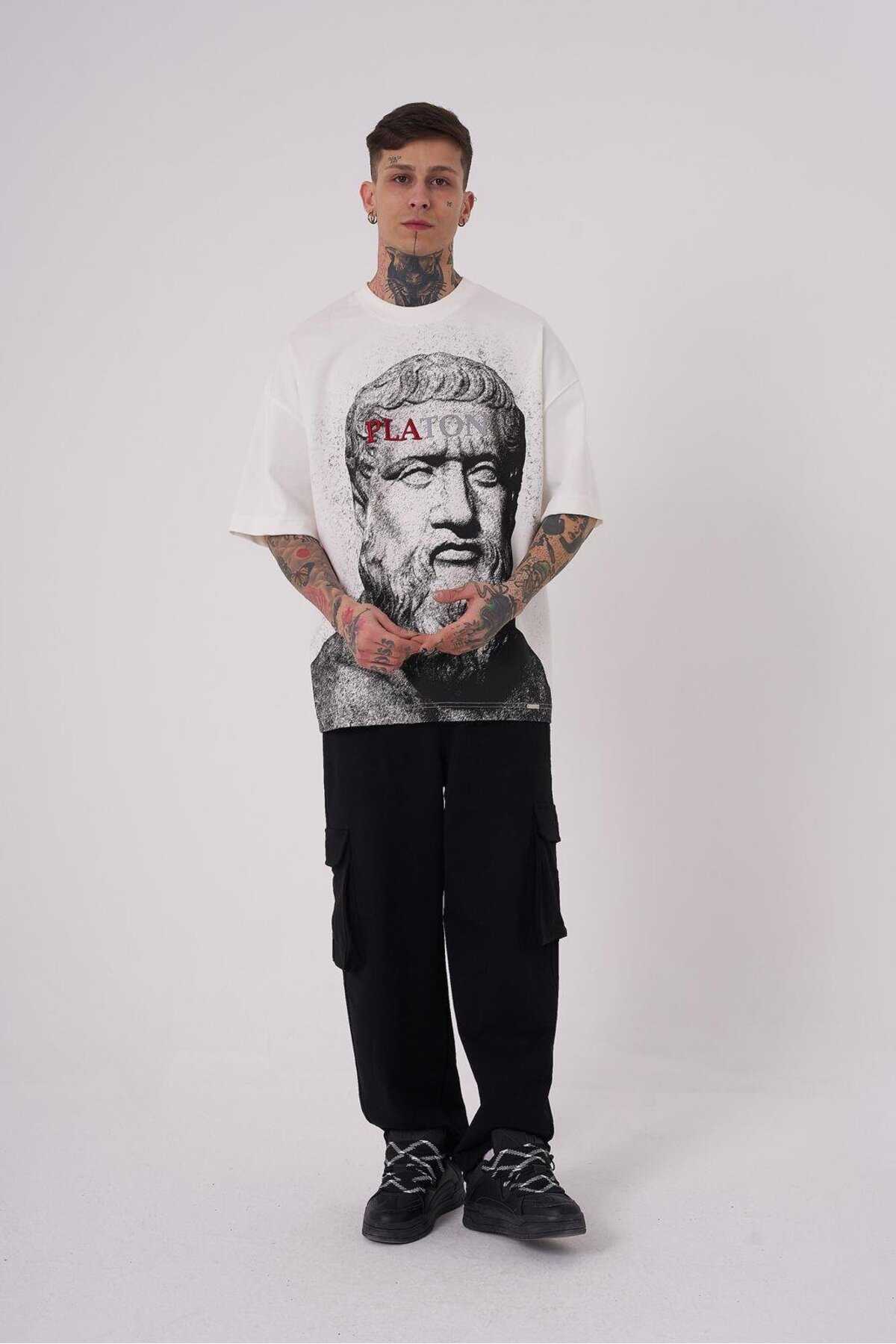 تیشرت مردانه درجه یک Plato سایز قهوه ای