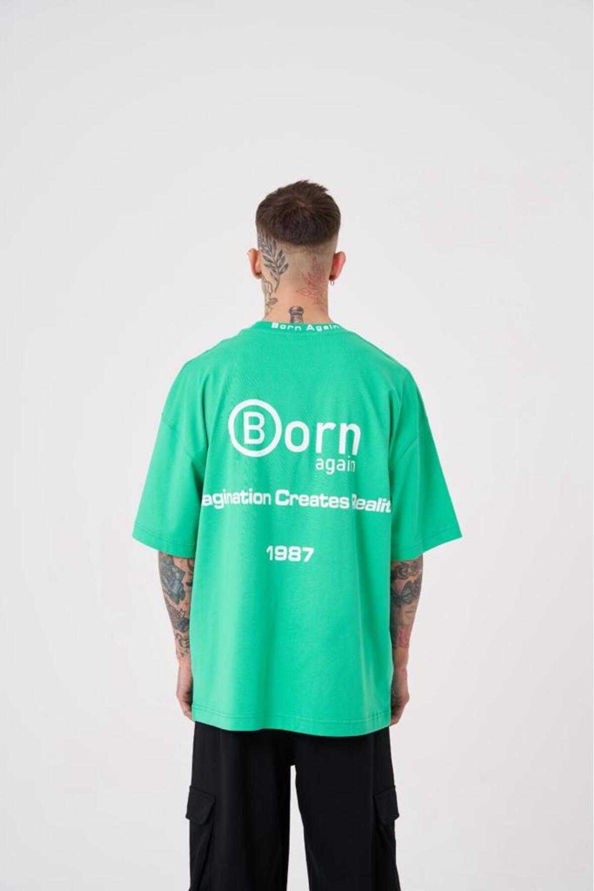 تخیل مردانه تیشرت چاپ شده سبز روشن را ایجاد می کند