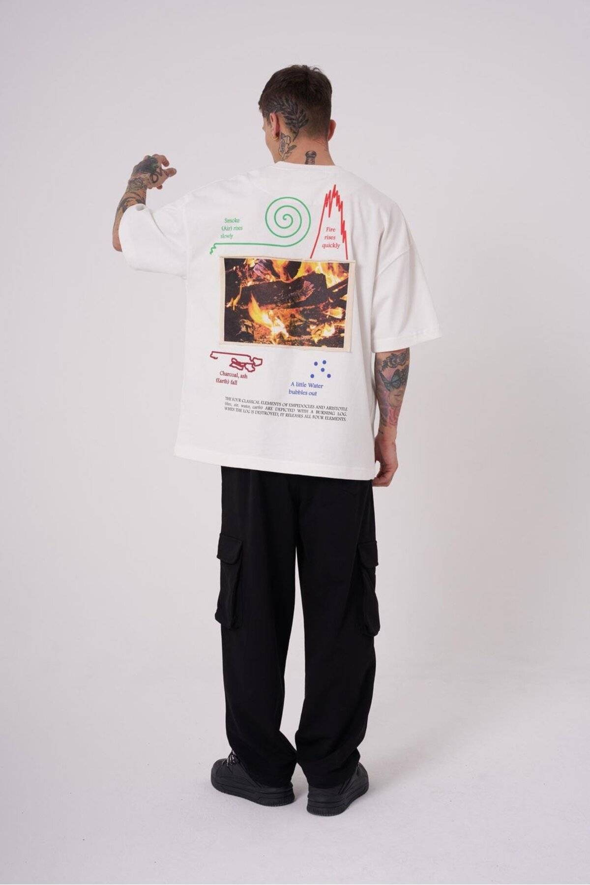 تیشرت مردانه ارسطویی با چاپ بالا سایز اکرو