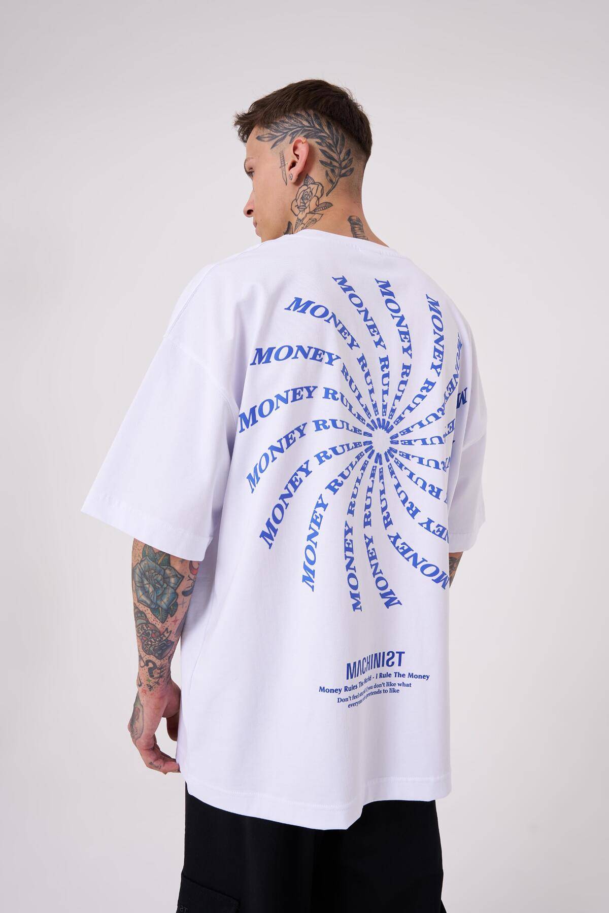 تیشرت مردانه نقش پولی چاپ شده سایز بزرگ سبز روشن