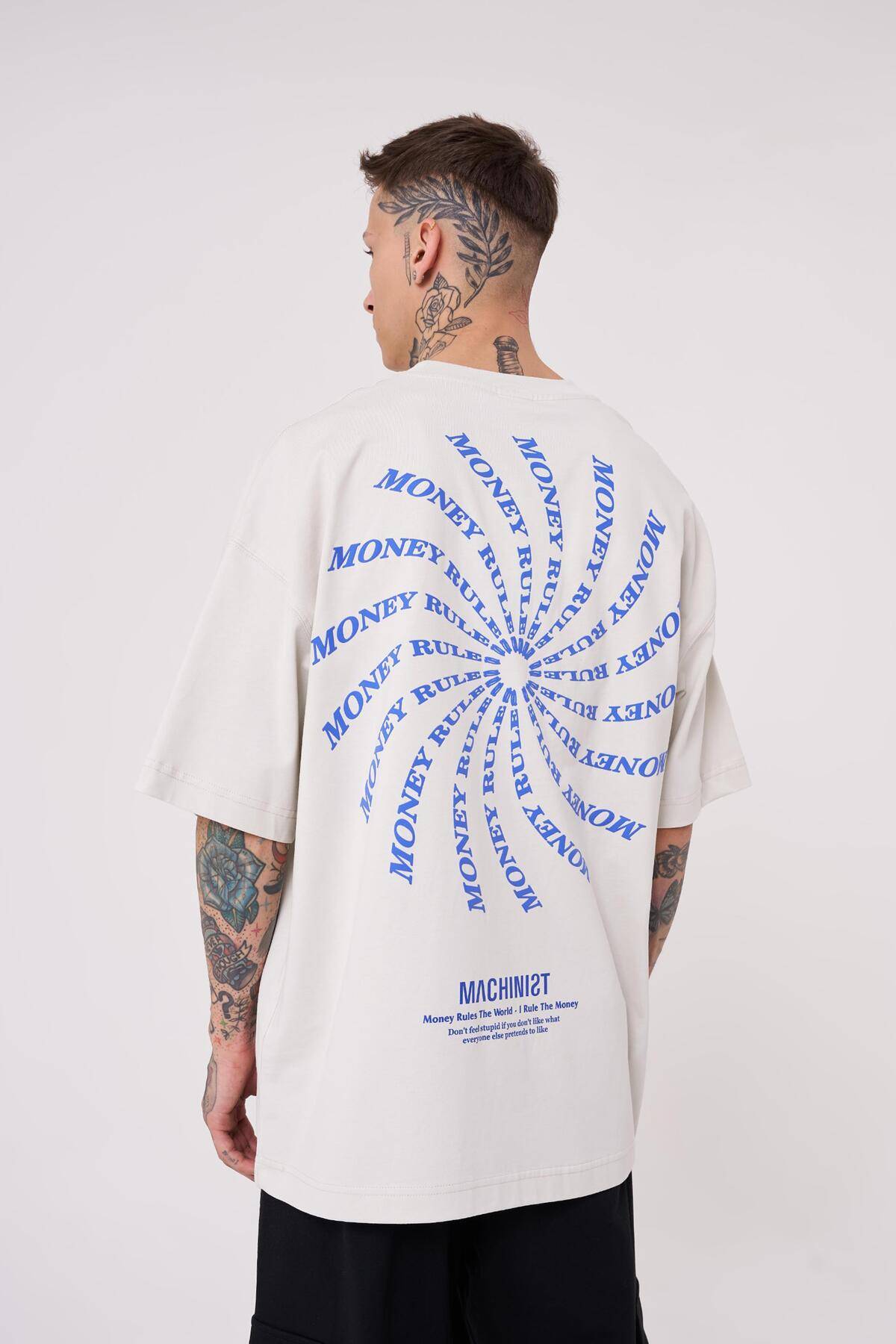 تیشرت مردانه نقش پولی چاپ شده سایز بزرگ سبز روشن