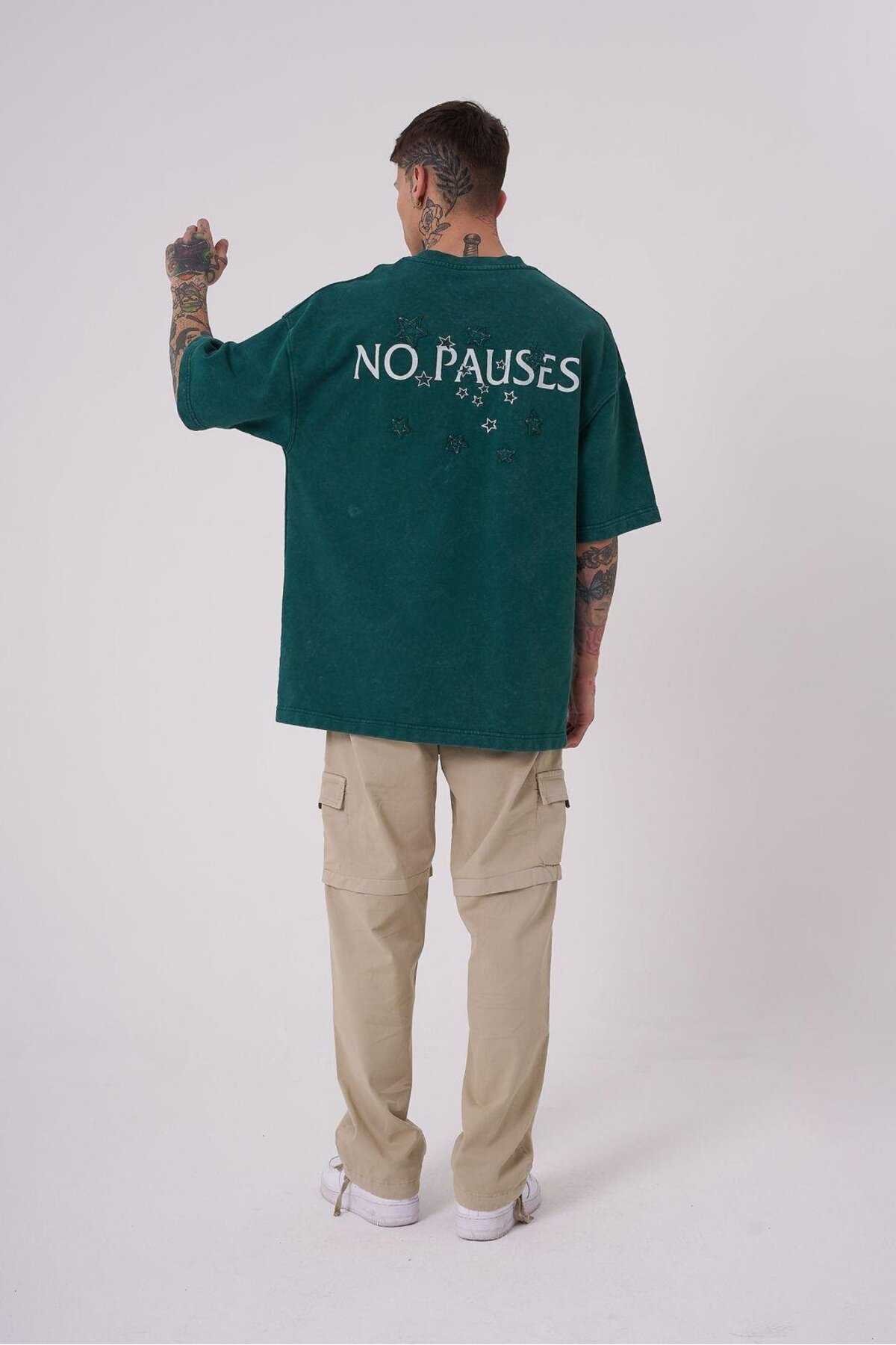 تیشرت مردانه بدون پووز چاپ شده با سایز بزرگ GHOST SPOTTED