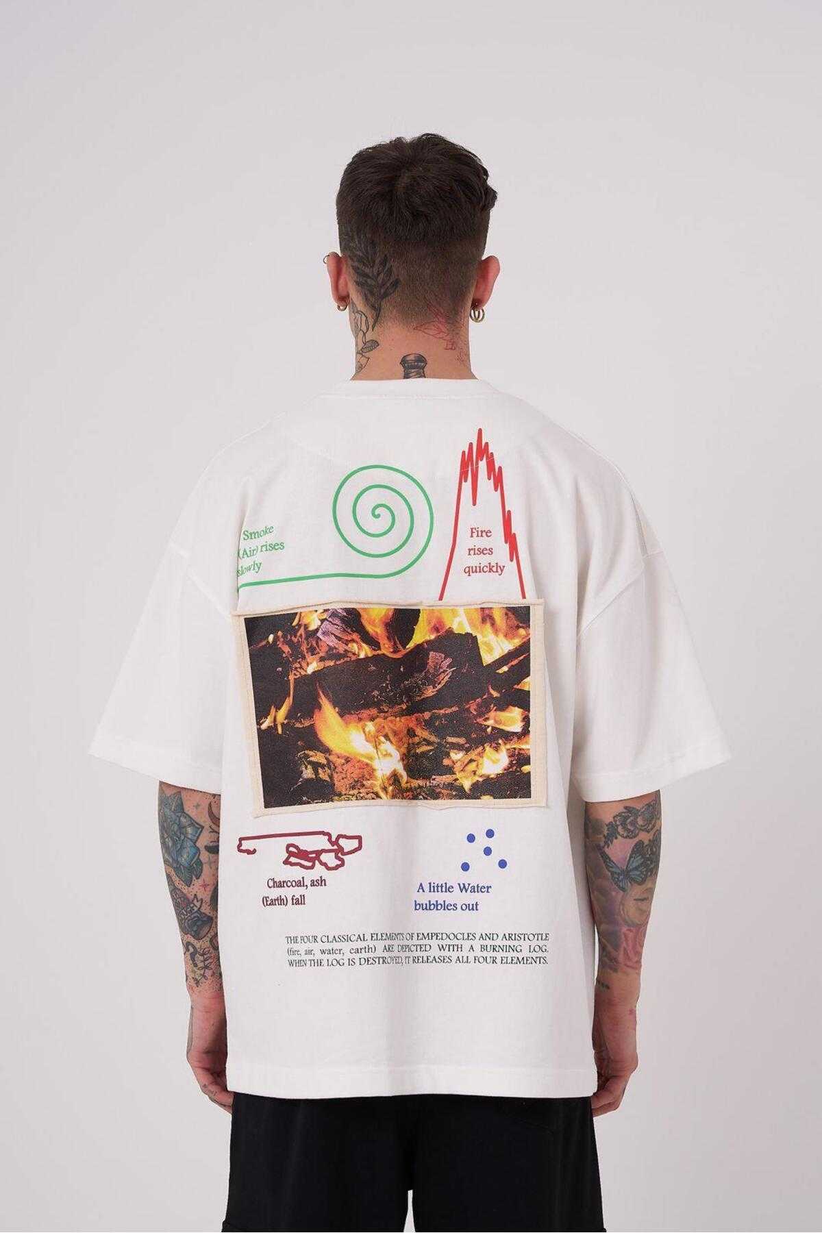 تیشرت مردانه ارسطویی با چاپ بالا سایز اکرو