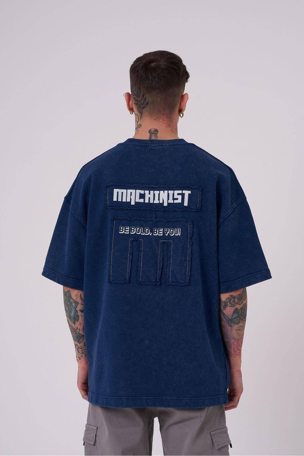 تیشرت ابری نیلی سایز بزرگ مردانه Be Bold Be You قابل شستشو