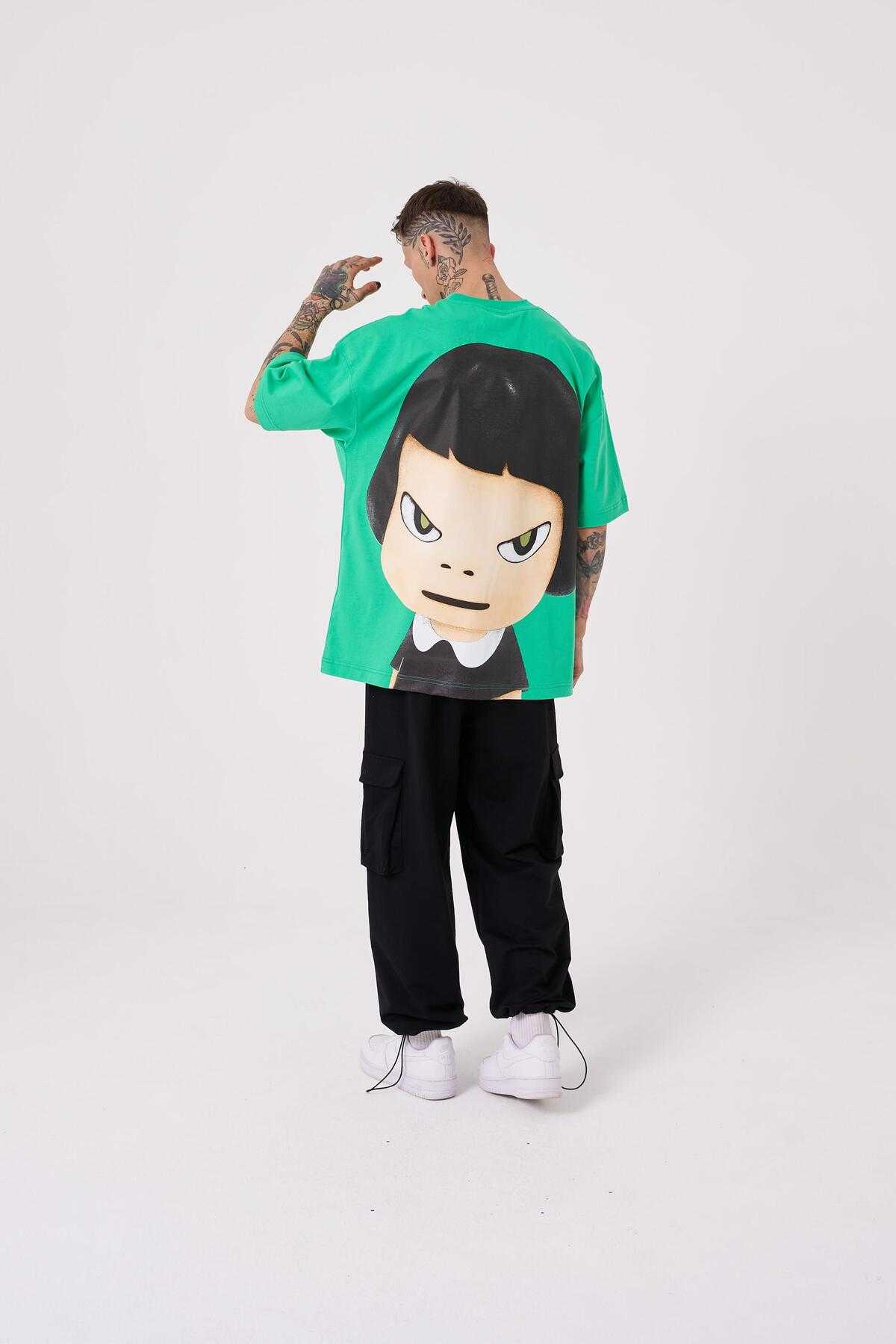 تیشرت مردانه کازمیک لایت چاپ شده به رنگ سبز روشن