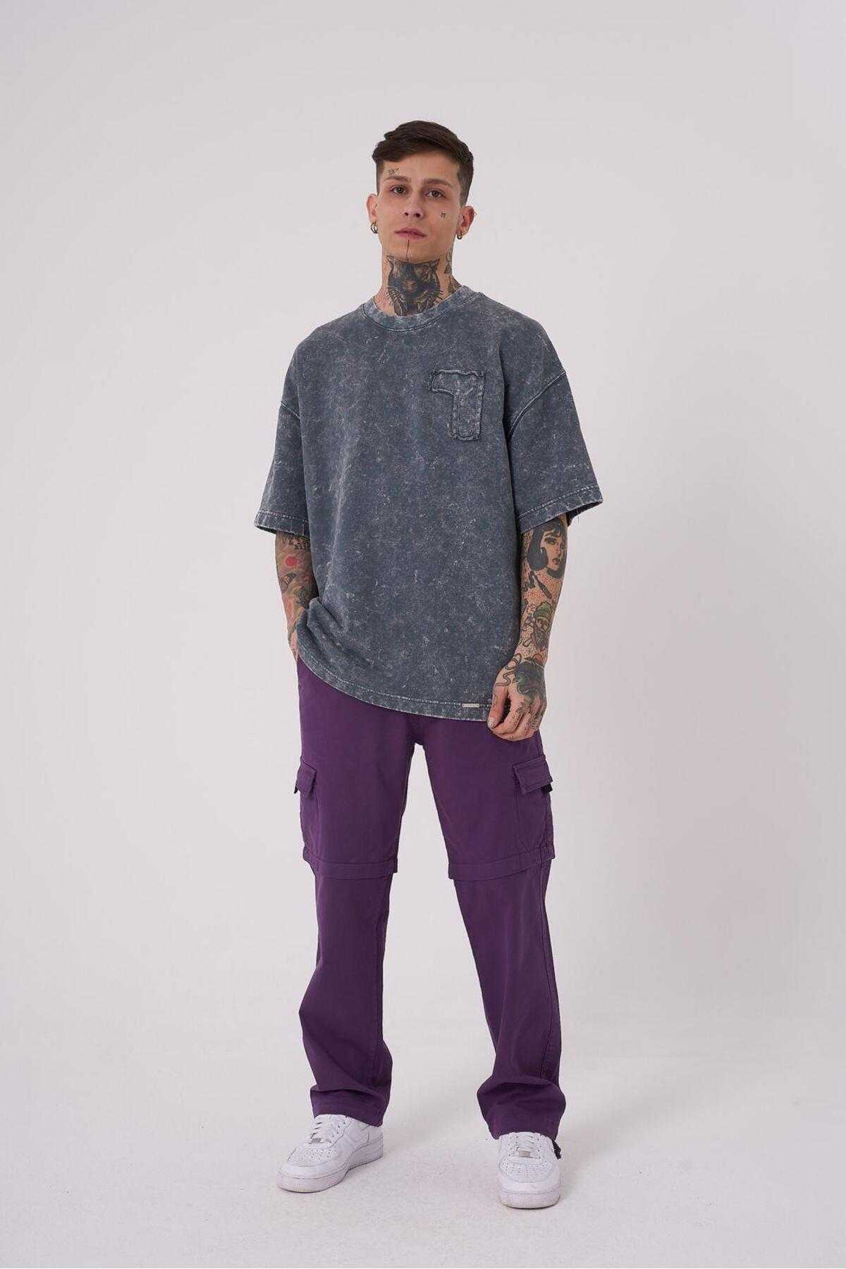 تیشرت ابری نیلی سایز بزرگ مردانه Be Bold Be You قابل شستشو