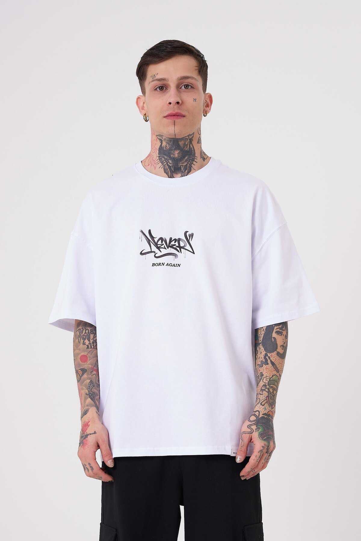 تیشرت مردانه گلوری شاین چاپ سایز بزرگ یخی خاکستری