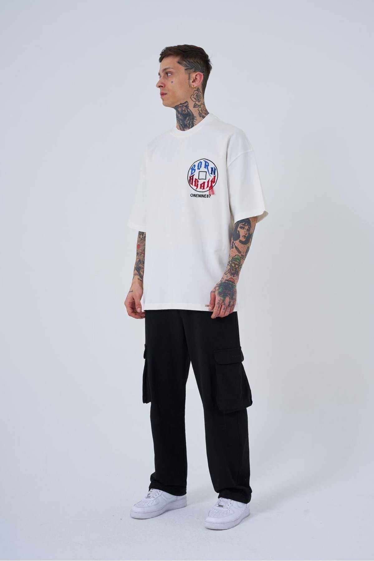 تیشرت مردانه اکرو سایز چاپ شده Just Wait