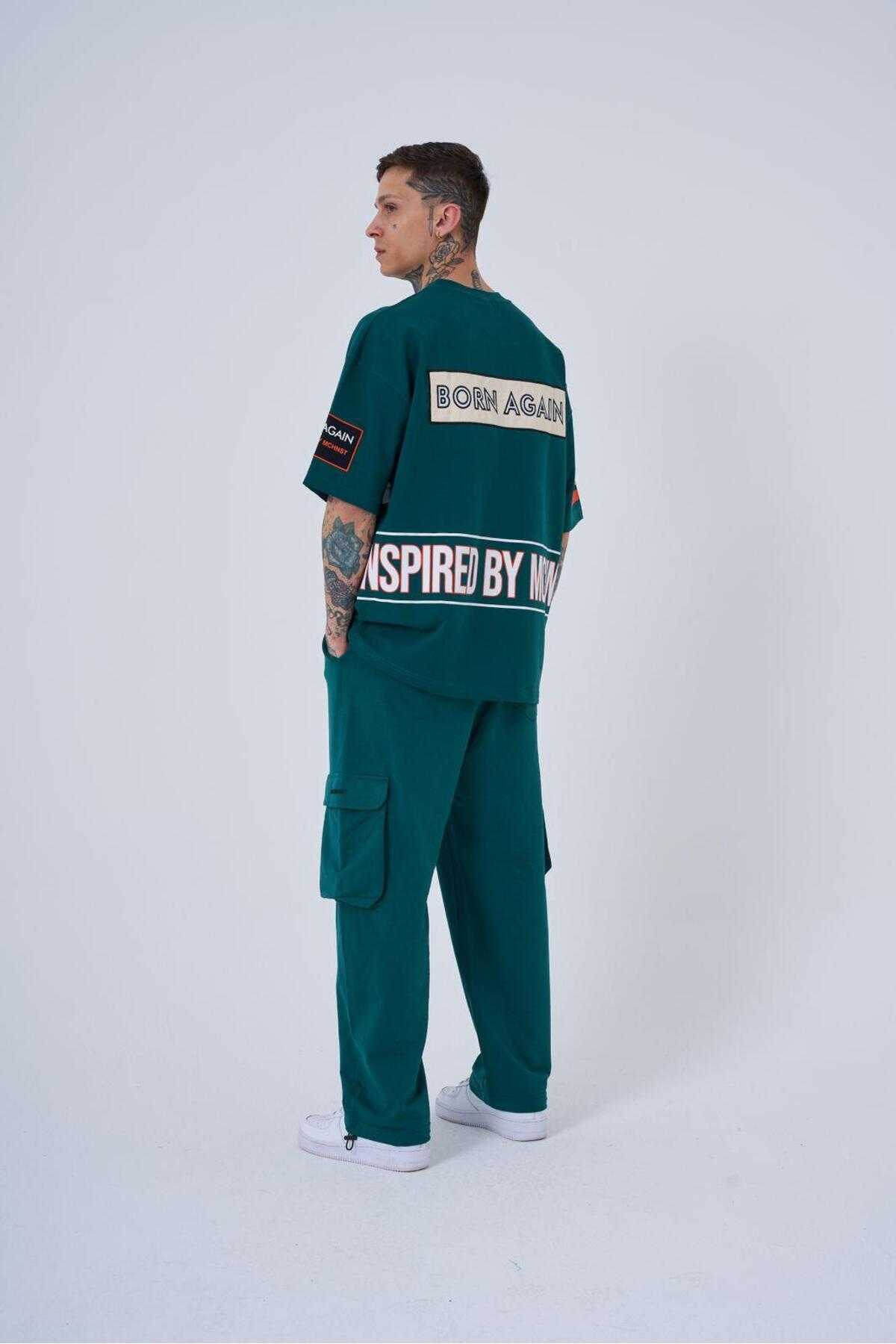 تیشرت اکرو سایز بزرگ مردانه با الهام از ماشین آلات