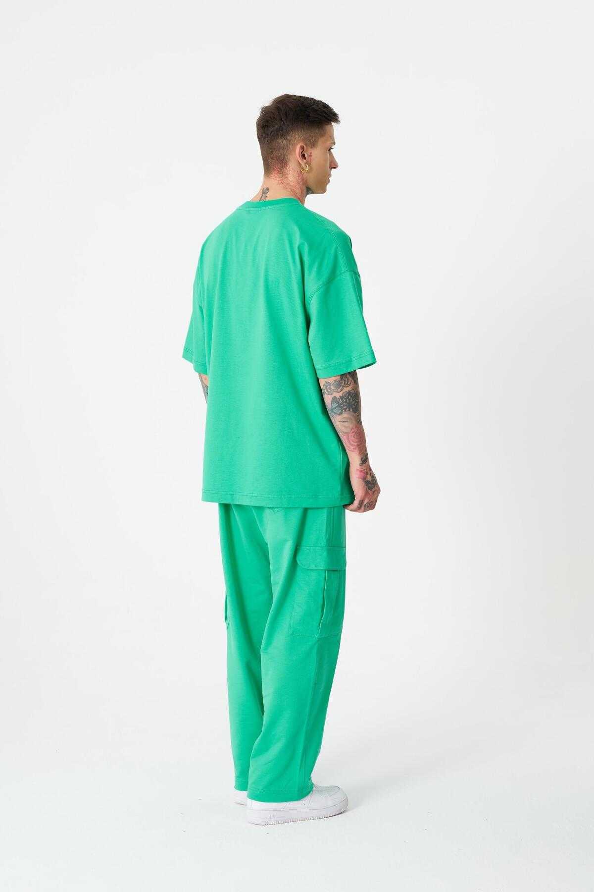 تیشرت مردانه طرح پلنگ صورتی سایز سبز روشن