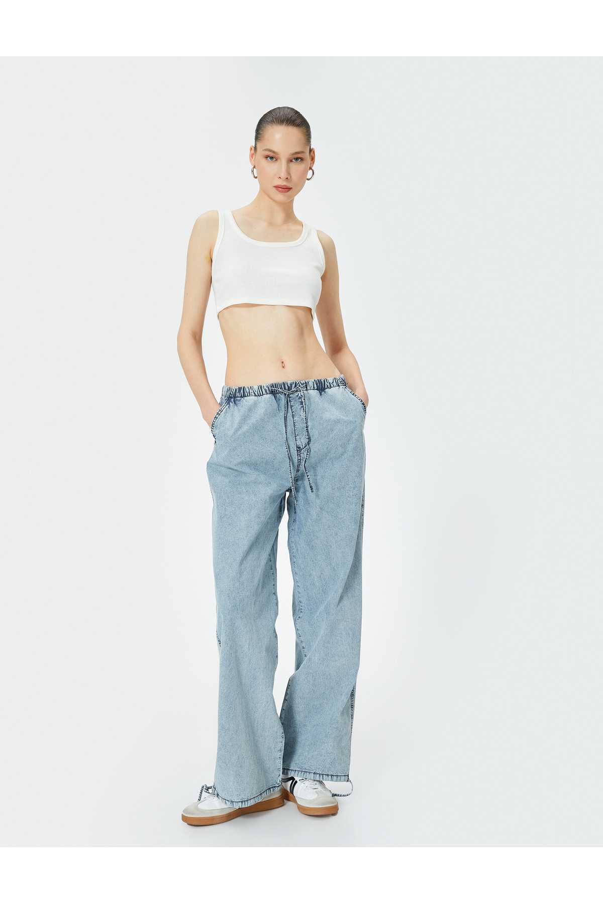 شلوار جین چتر نجات بزرگ جیب کمری استاندارد - Parachute Jean