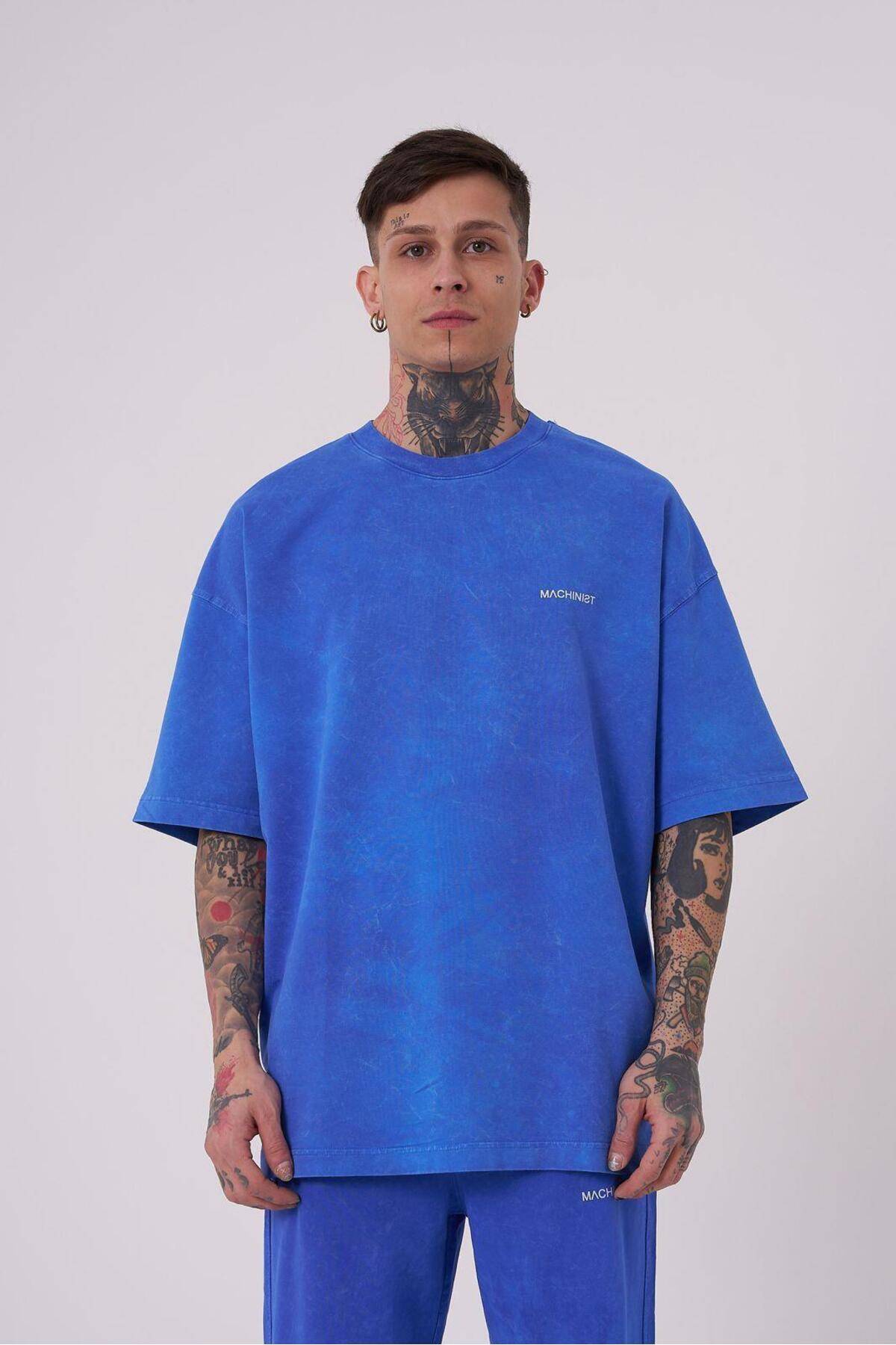 تیشرت یونیکس اوورسایز شسته شده لوکس پایه خاکستری