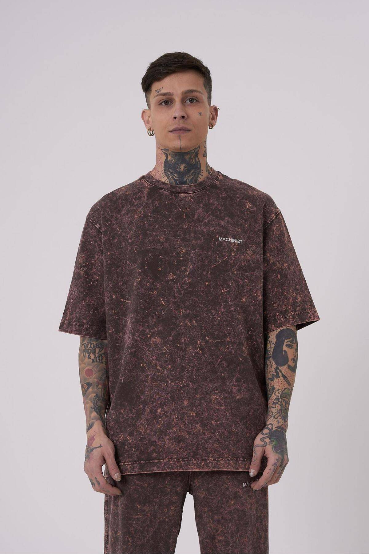 تیشرت یونیکس اوورسایز شسته شده لوکس پایه خاکستری