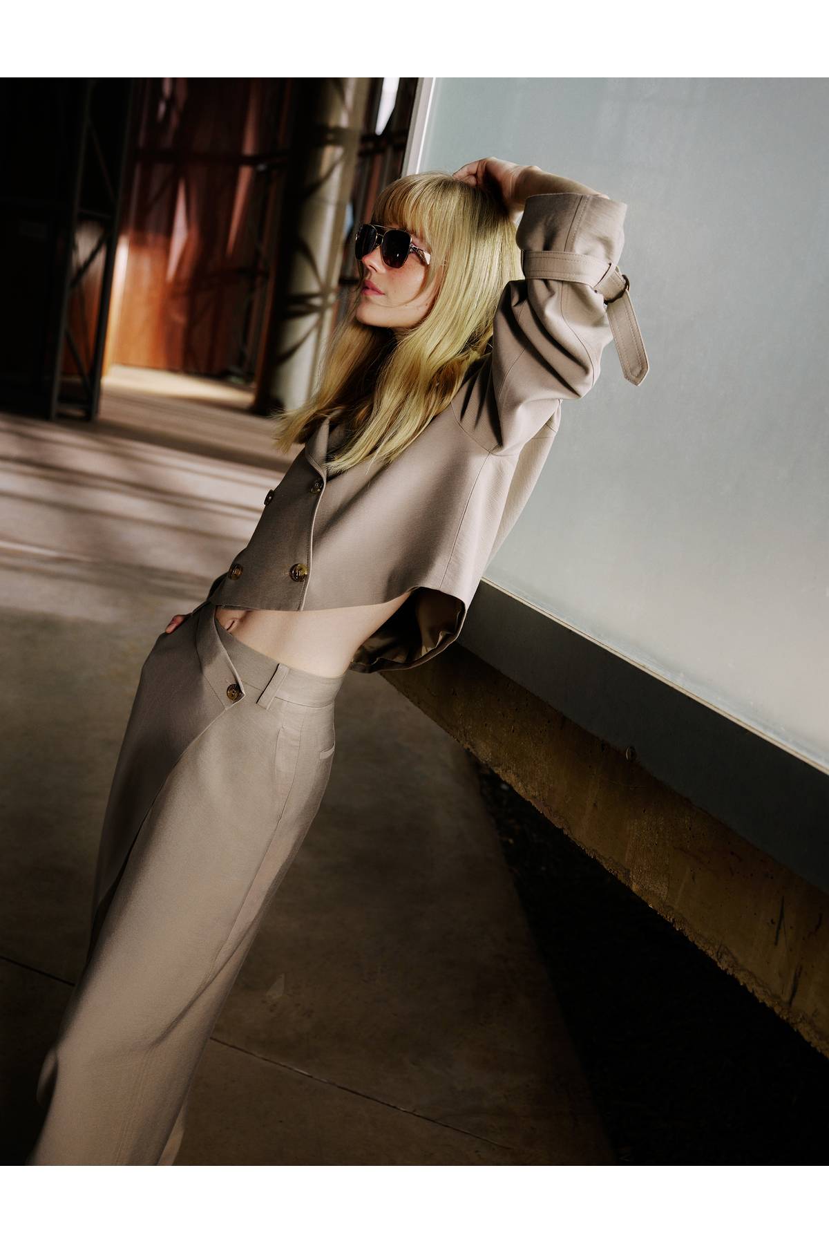 شلوار گشاد ویسکوز ترکیب کمر بلند