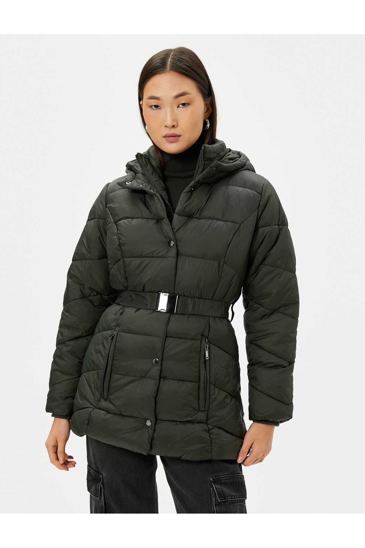 جیب زیپ دار ژاکت پفی