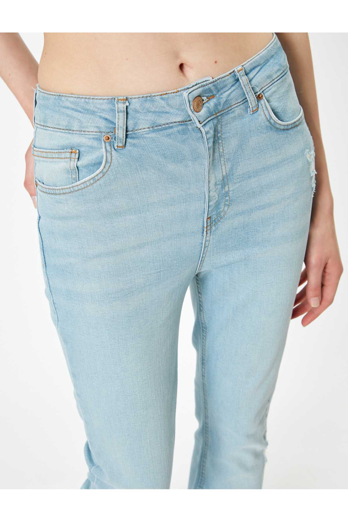 شلوار جین گشاد سبک و باریک با کمر بلند - ویکتوریا اسلیم جین