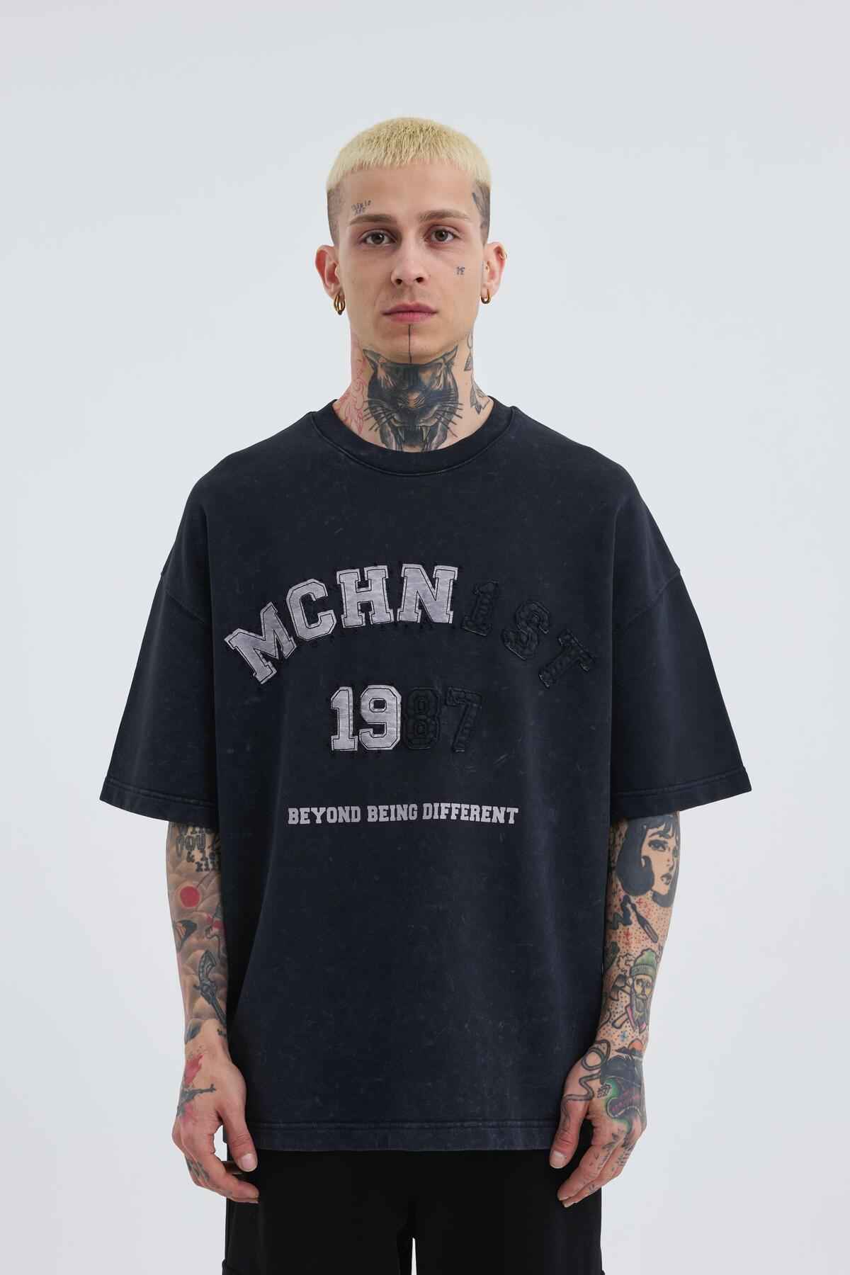 تیشرت ابری آسفالت دوزی شده مردانه