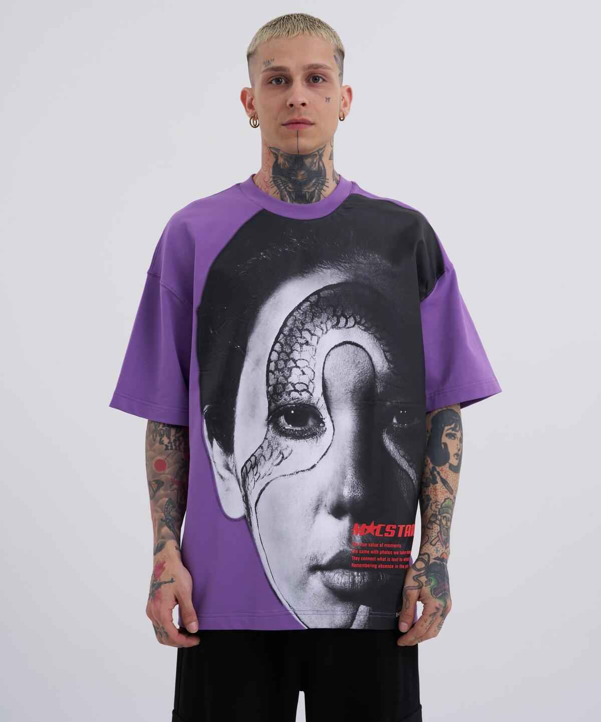 تیشرت مردانه Macstar Snake Face Oversize Ecru