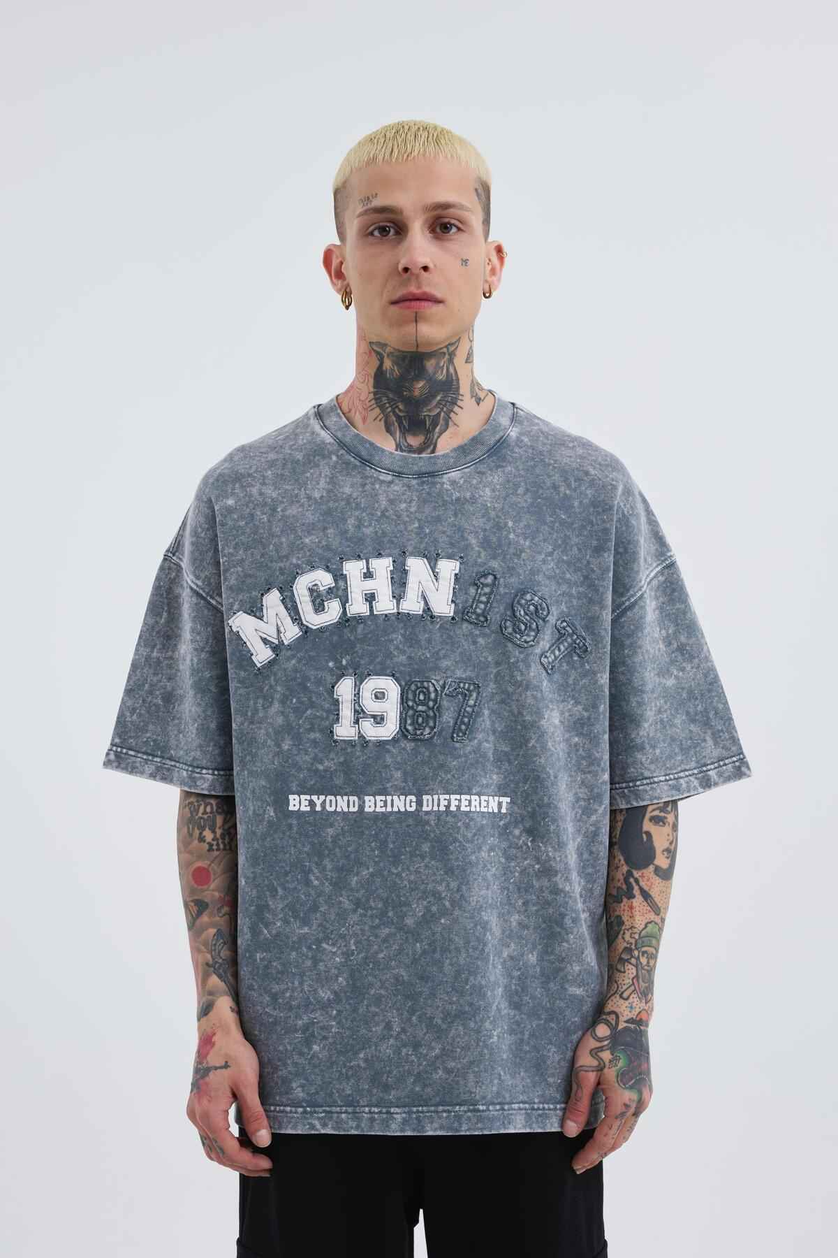 تیشرت ابری آسفالت دوزی شده مردانه