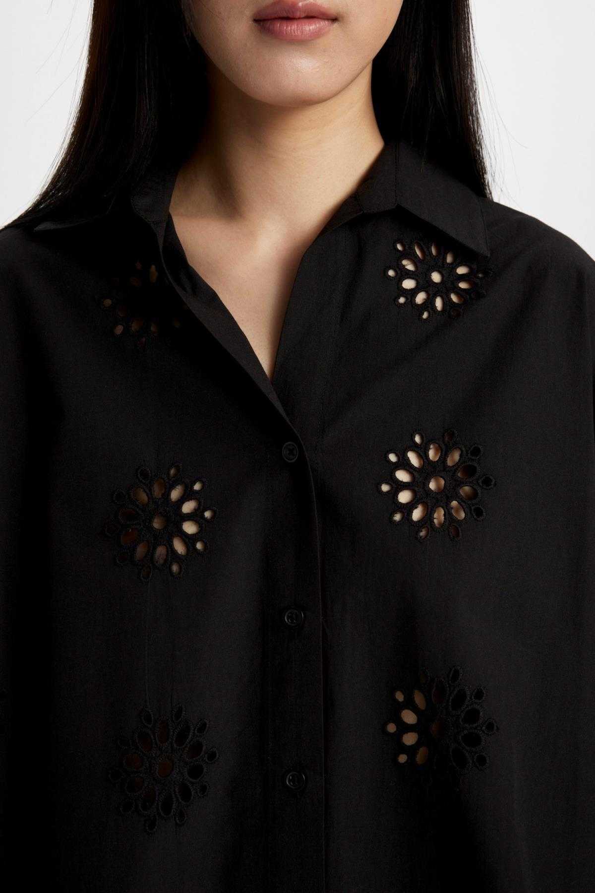 پیراهن آستین بلند گلدوزی بزرگ سایز