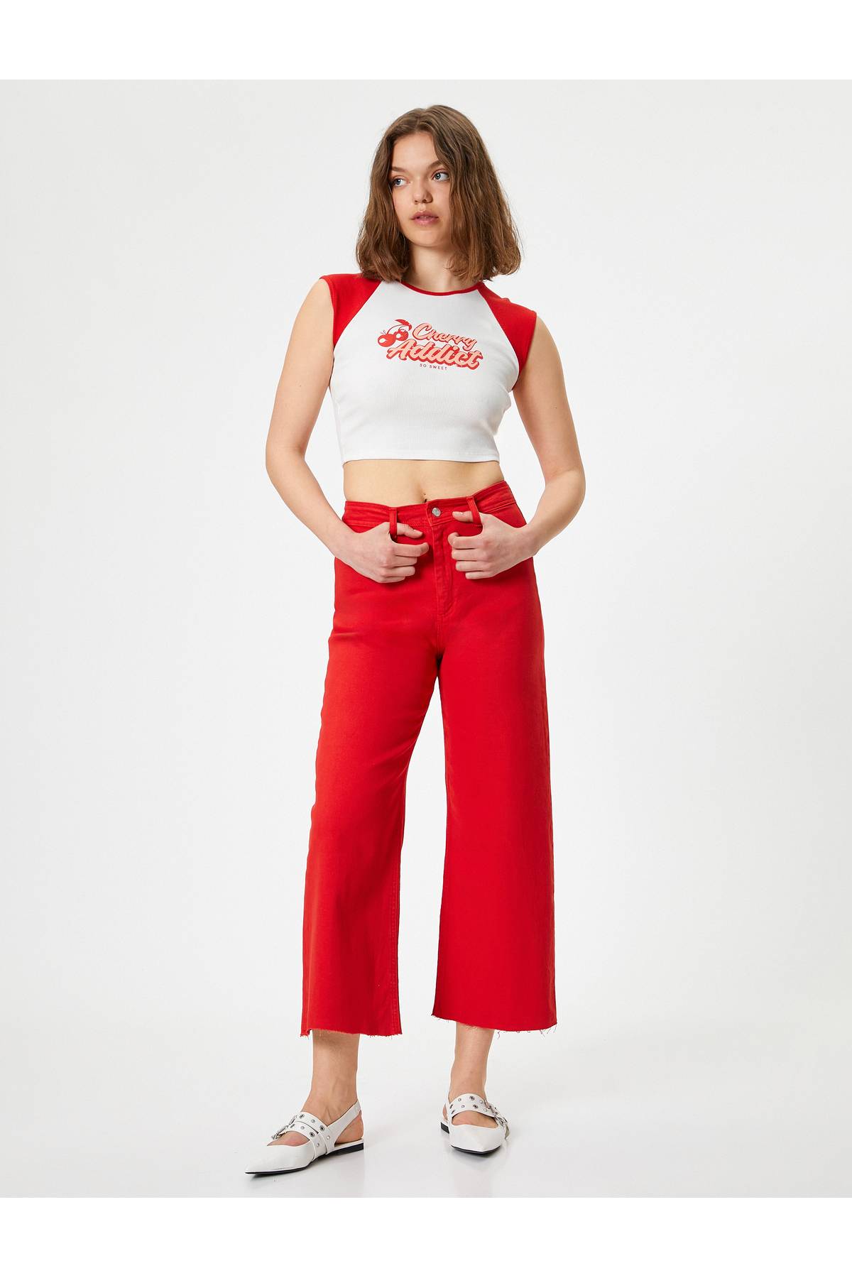 شلوار جین پهن بریده کمر بلند - جین ساندرا