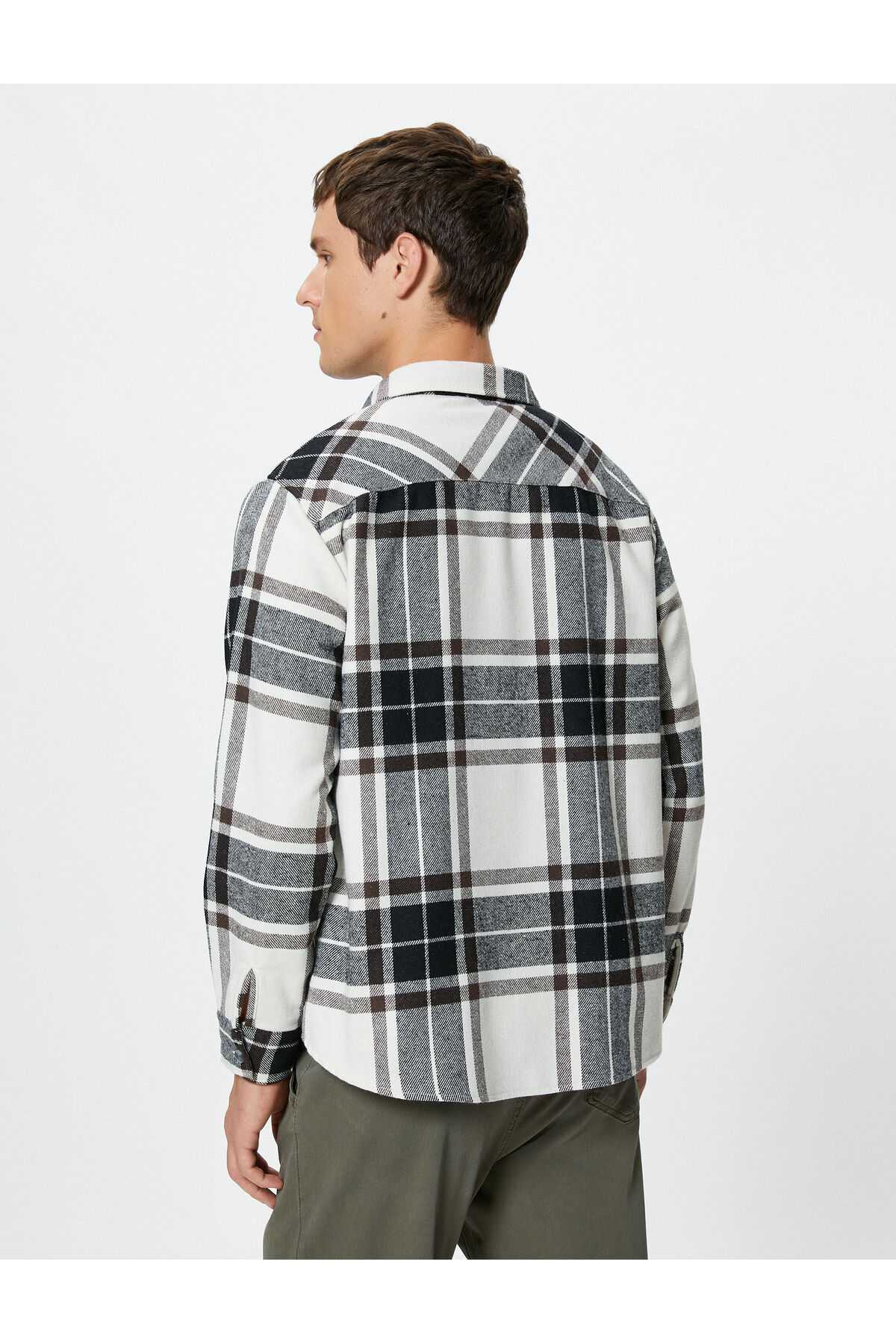 پیراهن یقه کلاسیک دکمه دار آستین بلند