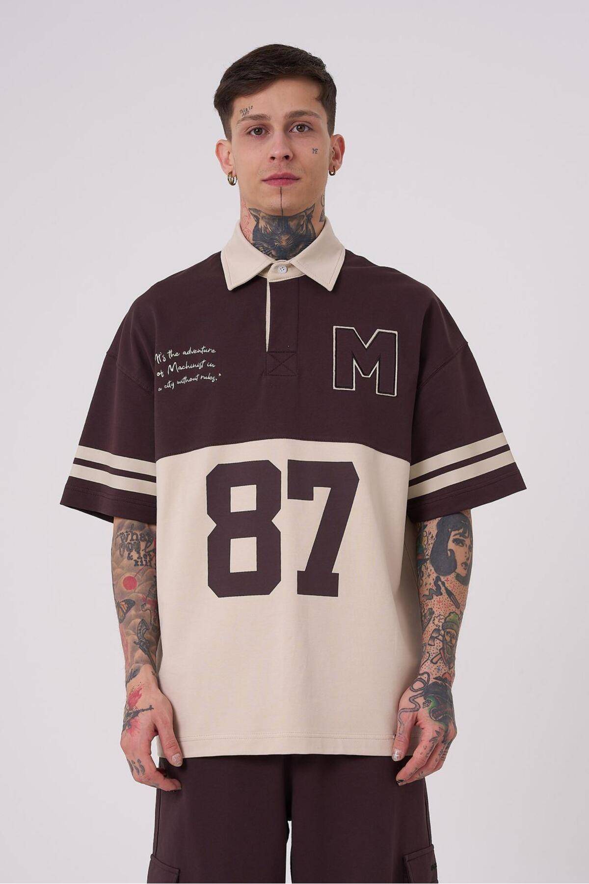 تیشرت مردانه یقه قهوه ای یقه پولو 87 تکه