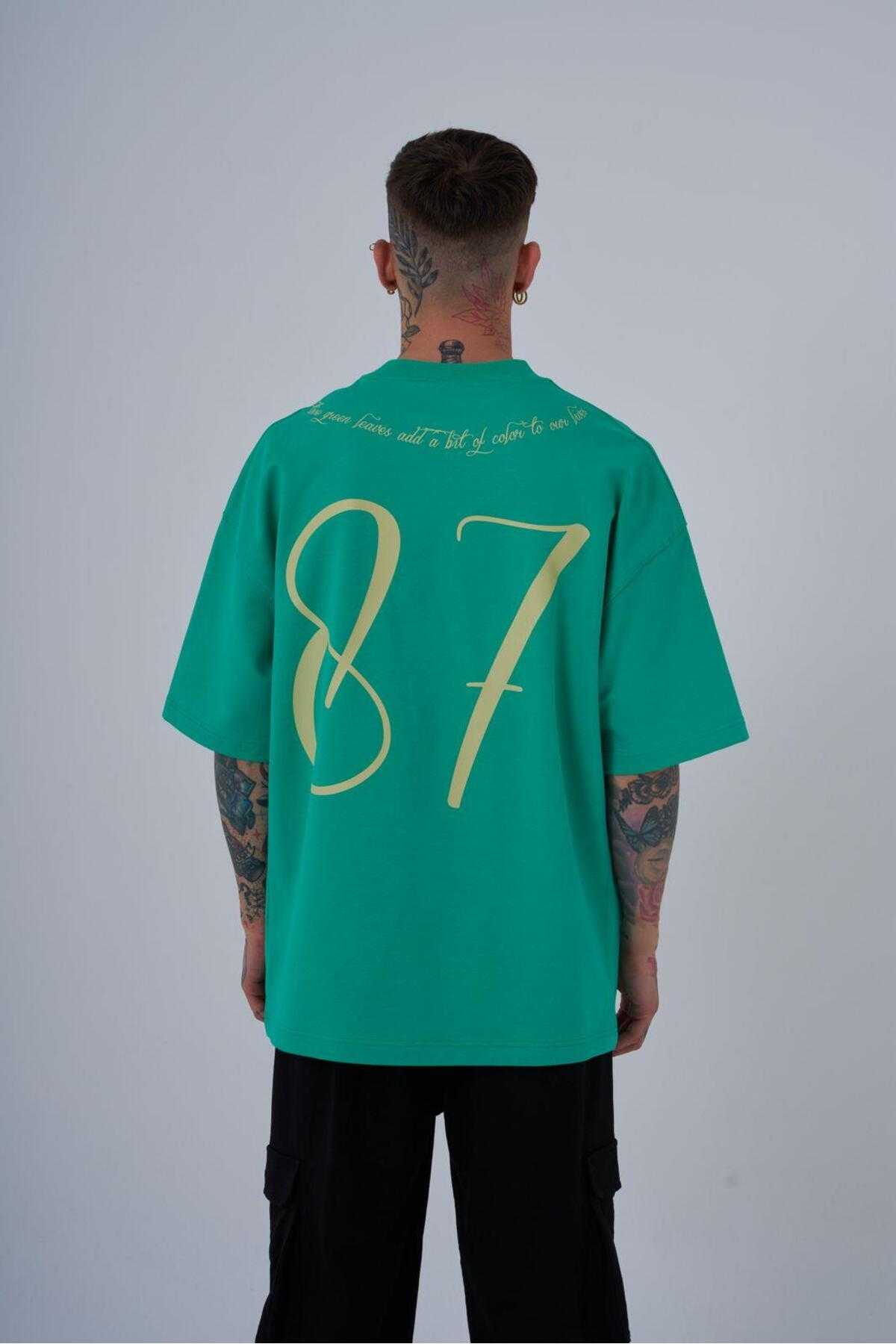 تیشرت مردانه بنفش با چاپ گیاهی