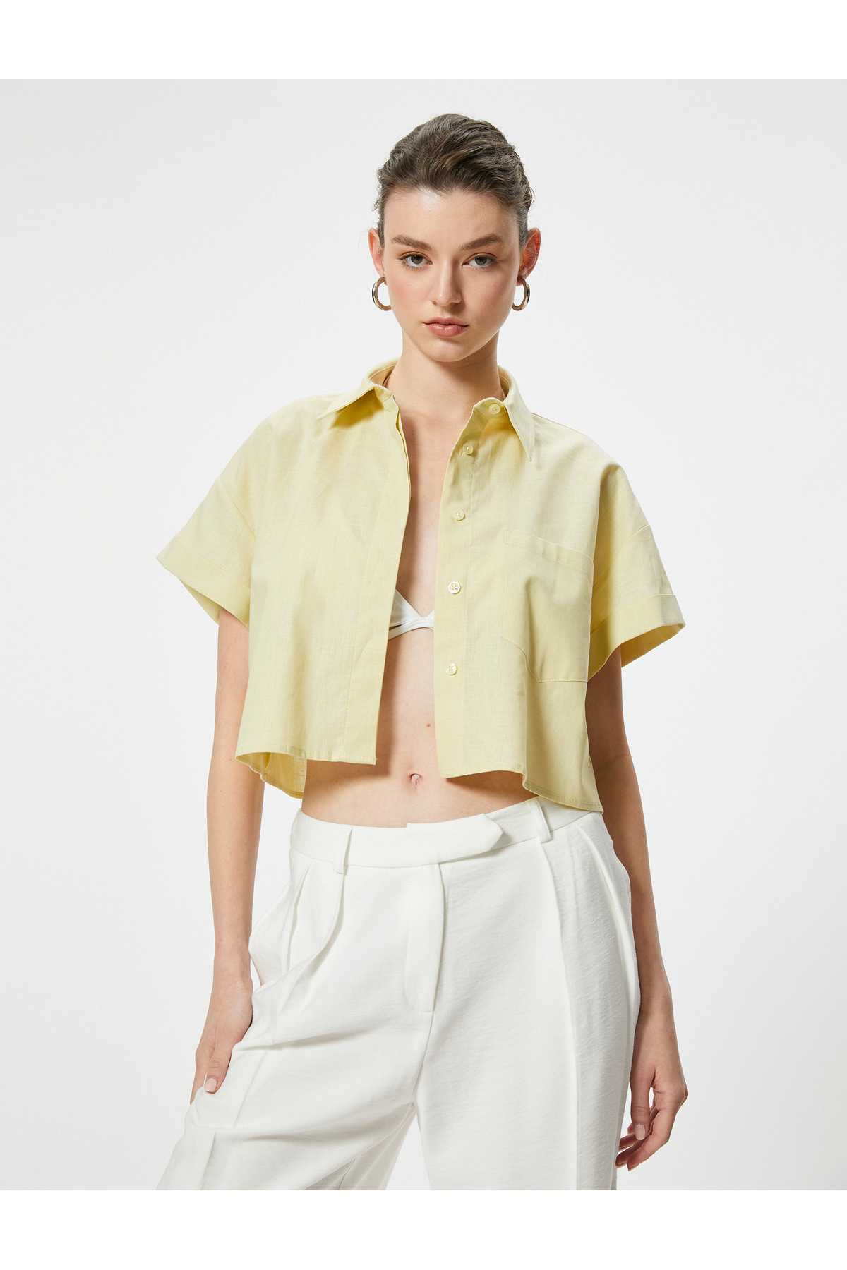 ترکیبی از پنبه کتانی با جیب برش