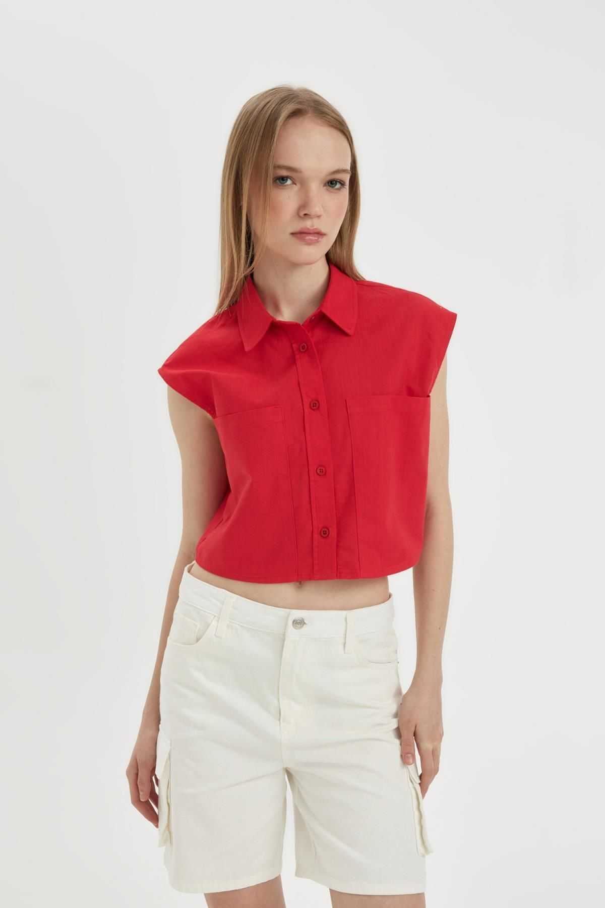 پیراهن بدون آستین نخی سایز مناسب D0358ax24sm