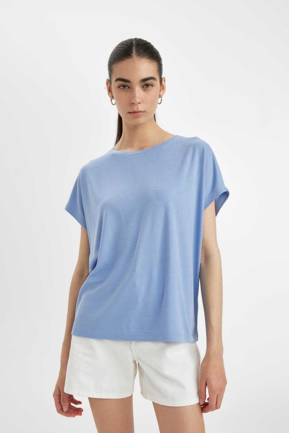 تیشرت آستین کوتاه مدل یقه خدمه C8807ax24sm