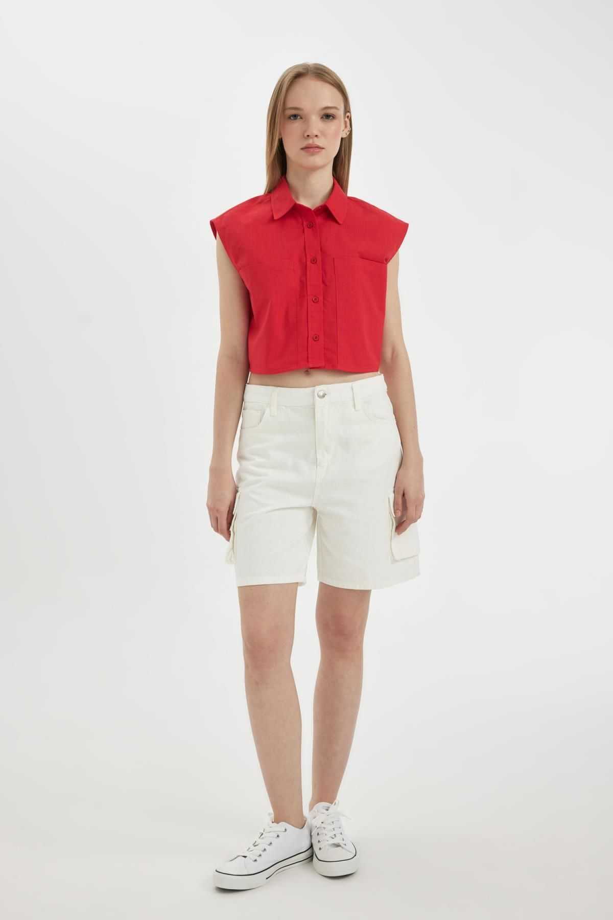 پیراهن بدون آستین نخی سایز مناسب D0358ax24sm