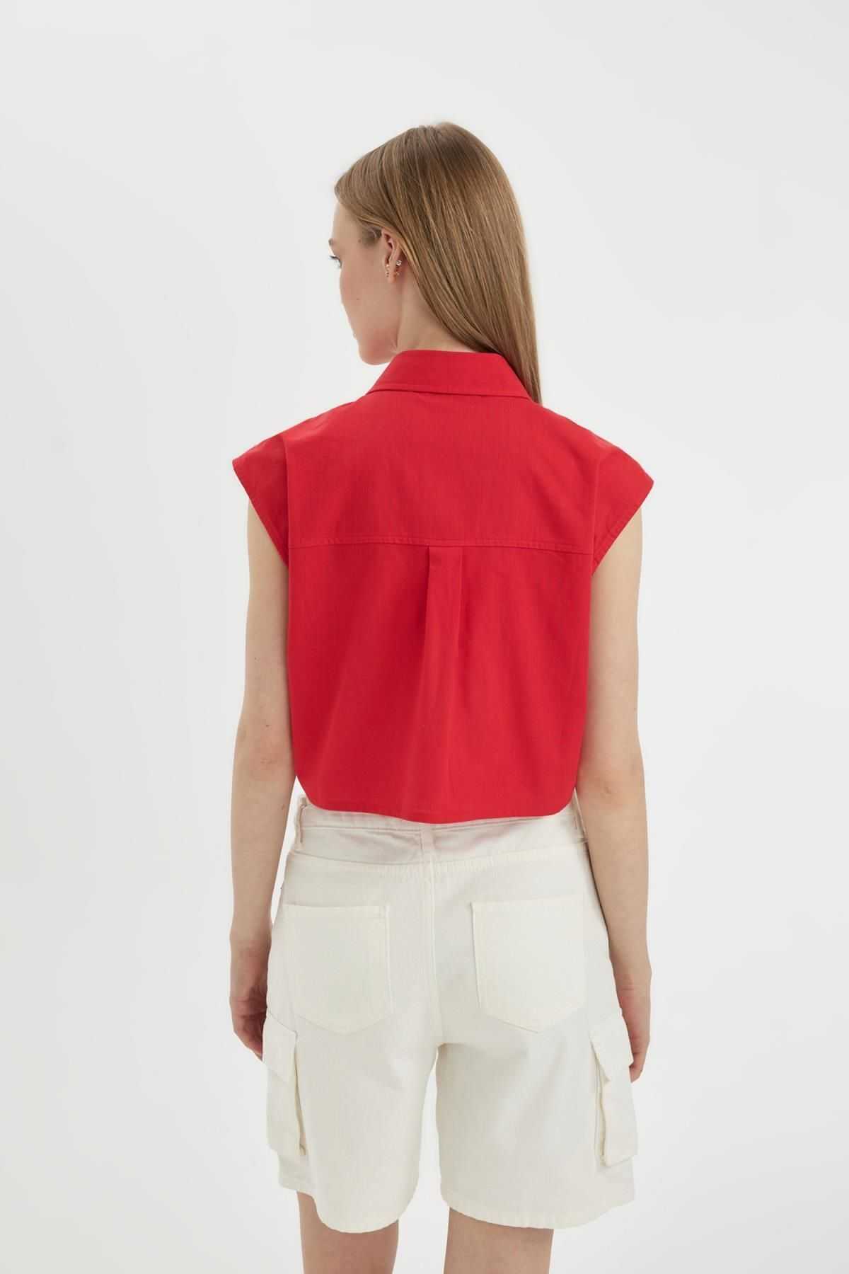 پیراهن بدون آستین نخی سایز مناسب D0358ax24sm