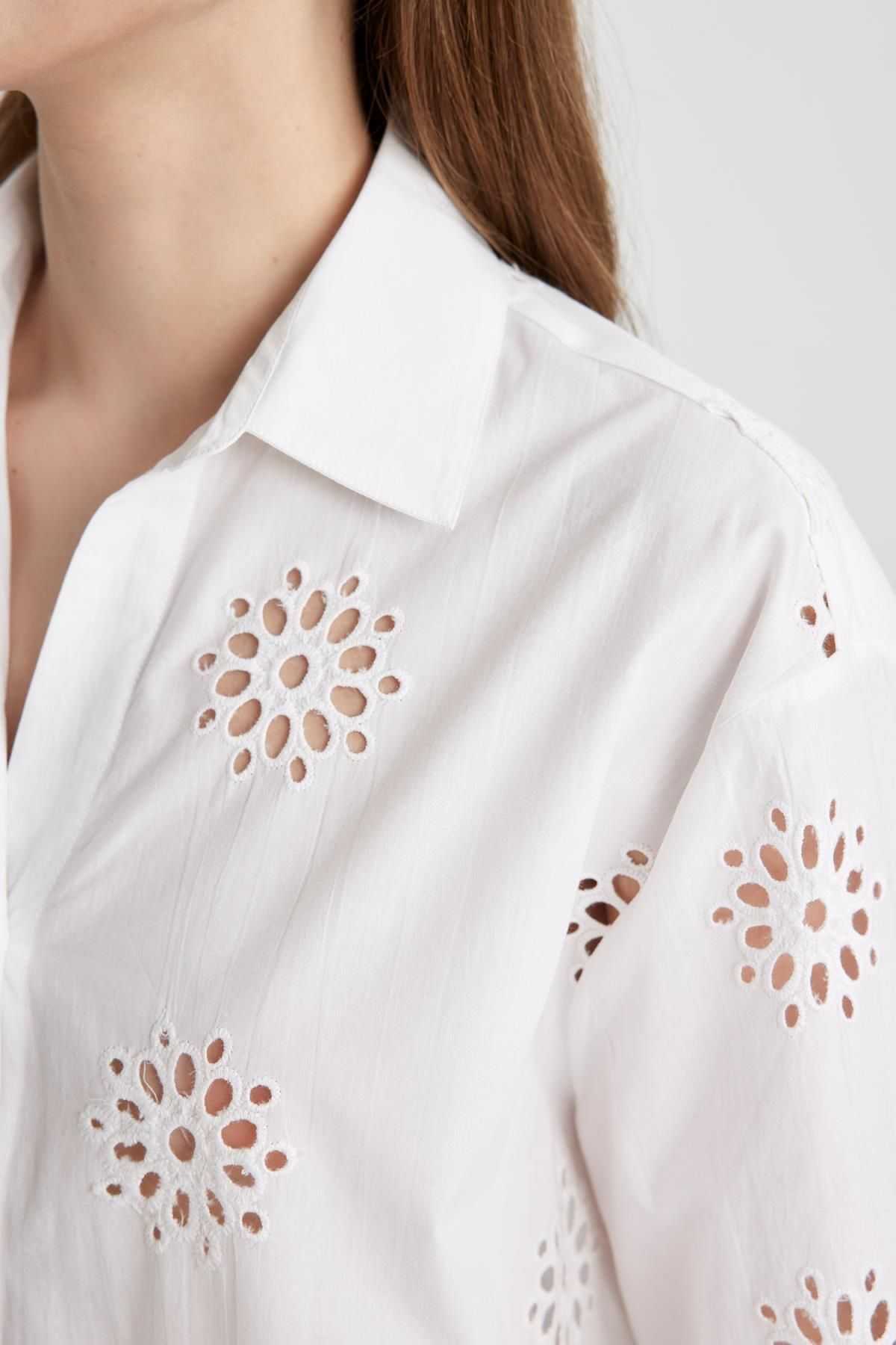 پیراهن آستین بلند گلدوزی بزرگ سایز