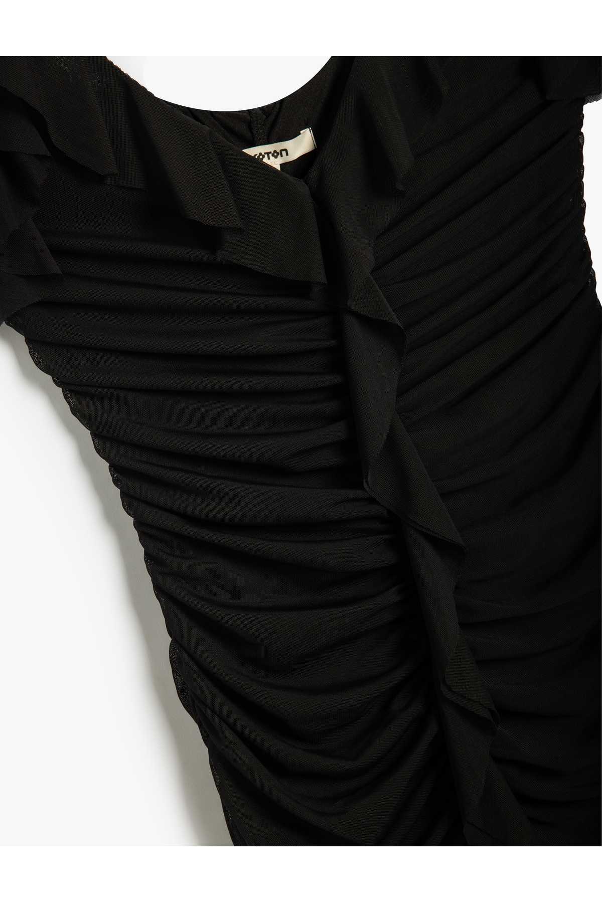 لباس مینی بند بند دار با آستر توری