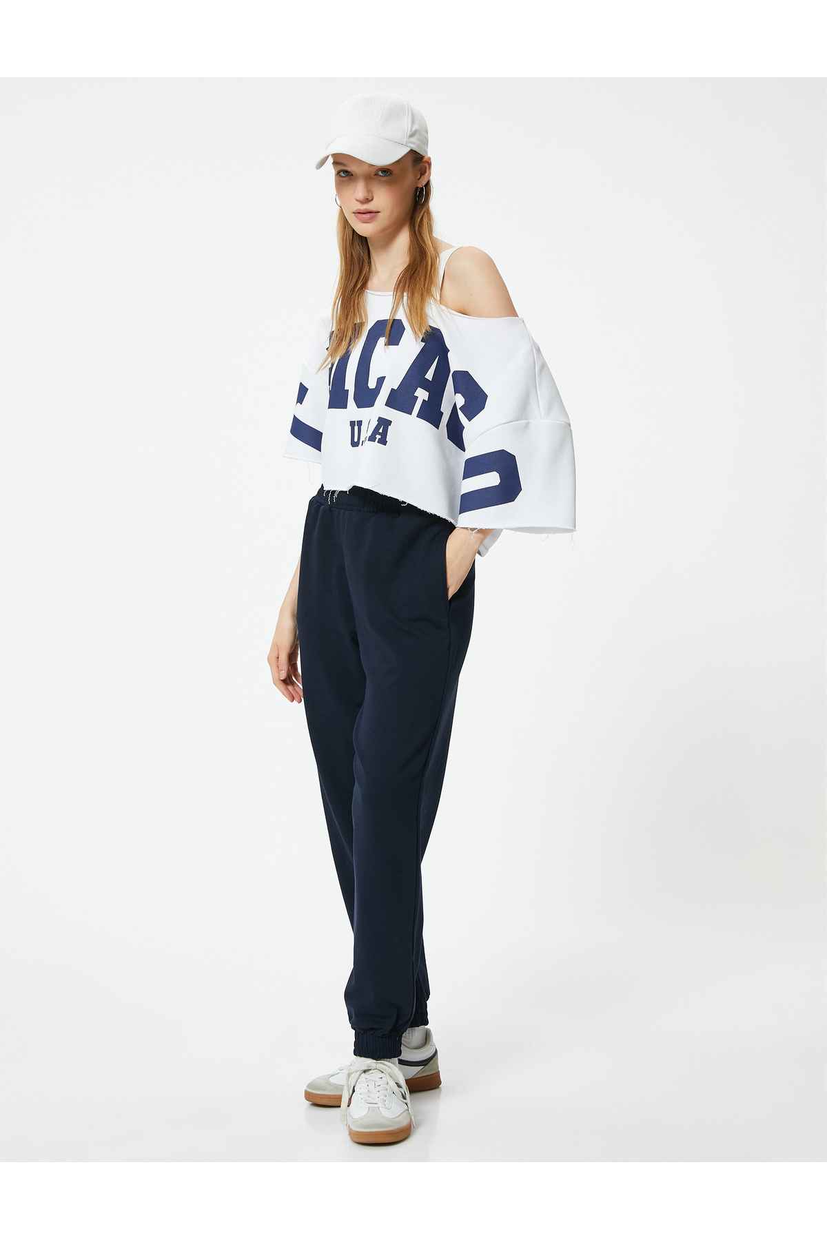 شلوار ورزشی Jogger با جیب کمر بلند و مناسب مناسب