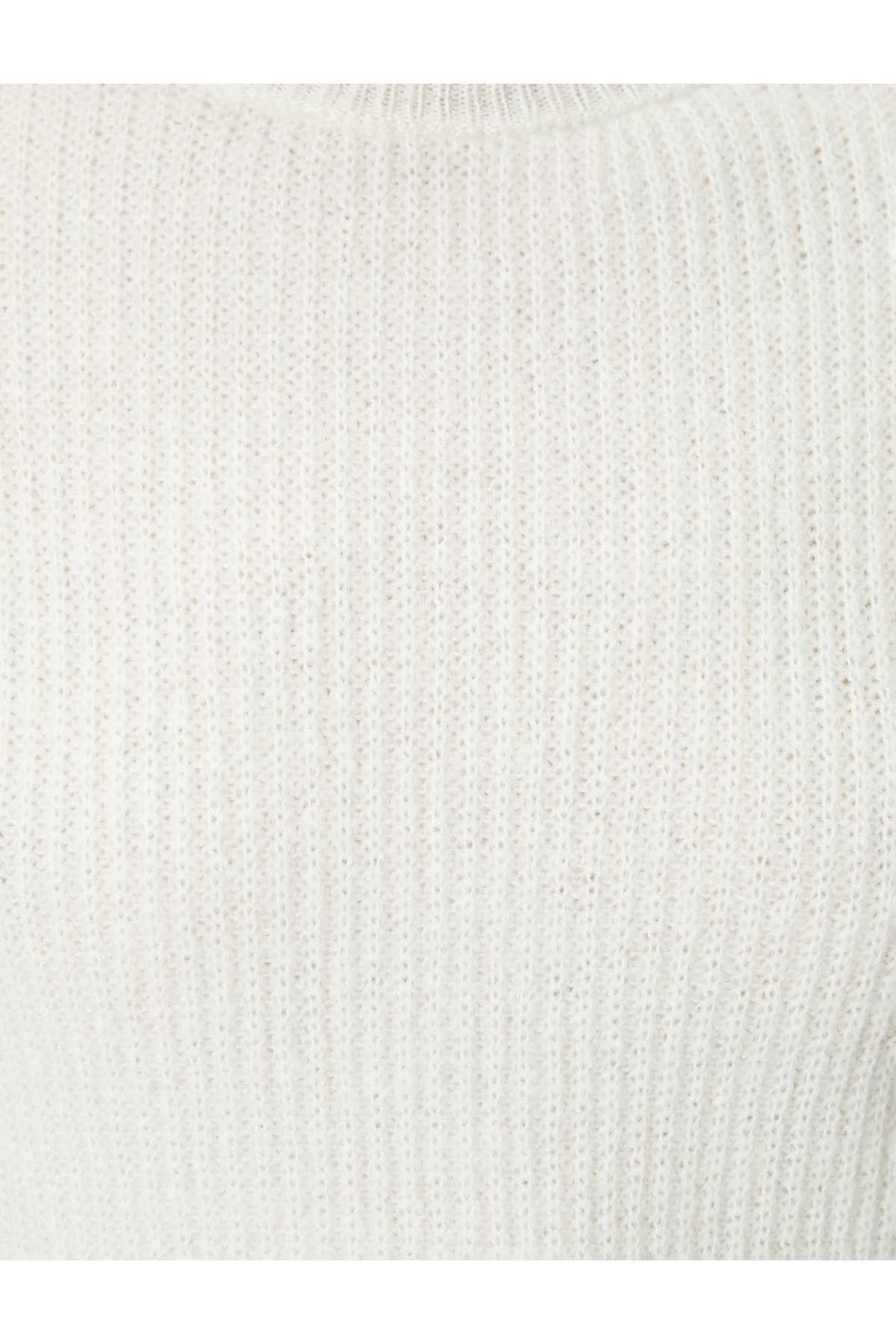 یقه آستین بلند ژاکت بافتنی پایه