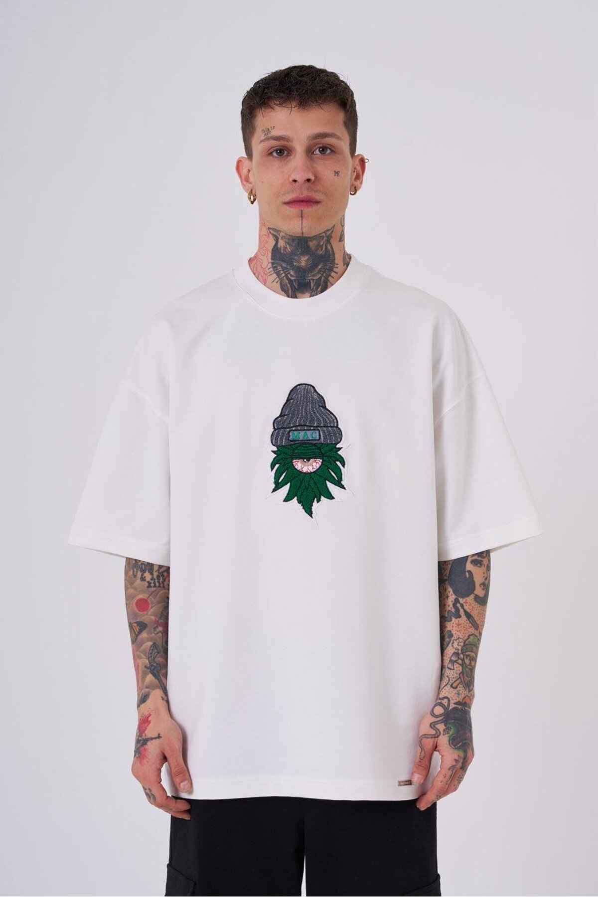 تیشرت اکرو سایز اورسایز دوزی چشم برگی مردانه