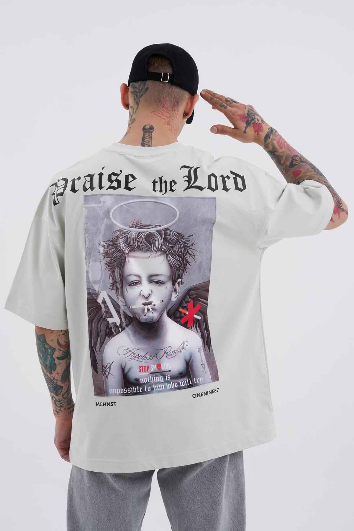 تیشرت مشکی سایز بزرگ مردانه با چاپ فرشته بد