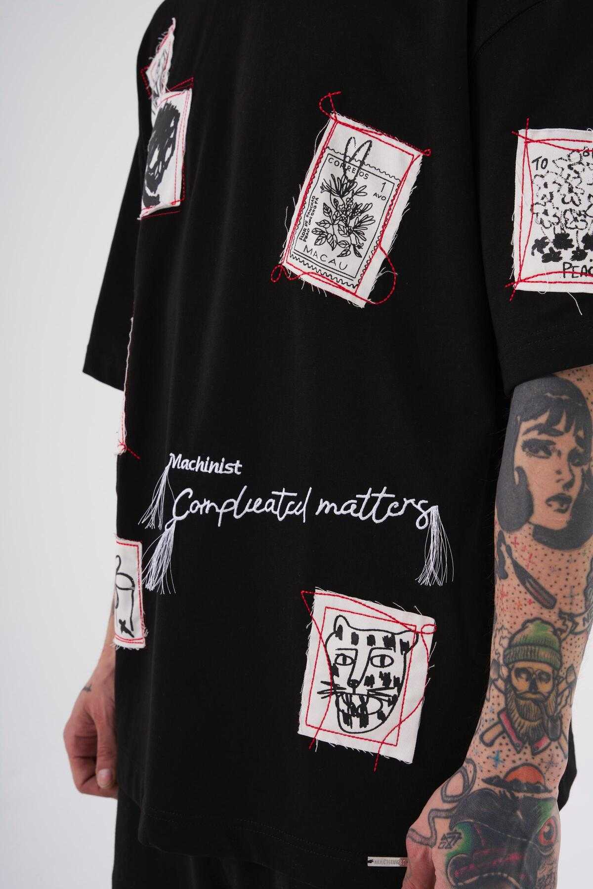 تیشرت مردانه اکرو سایز وصله دار چاپ شده