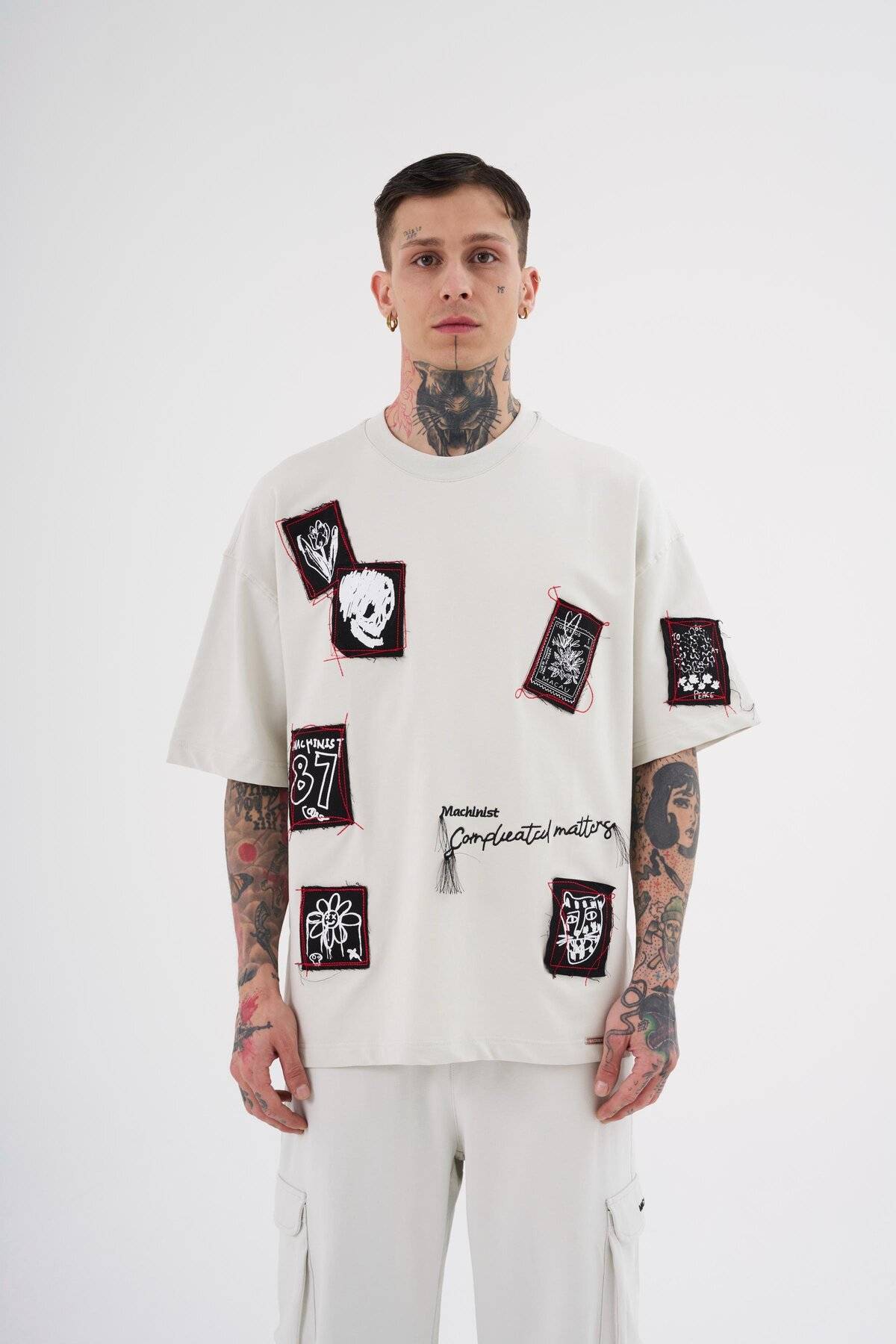 تیشرت مردانه اکرو سایز وصله دار چاپ شده