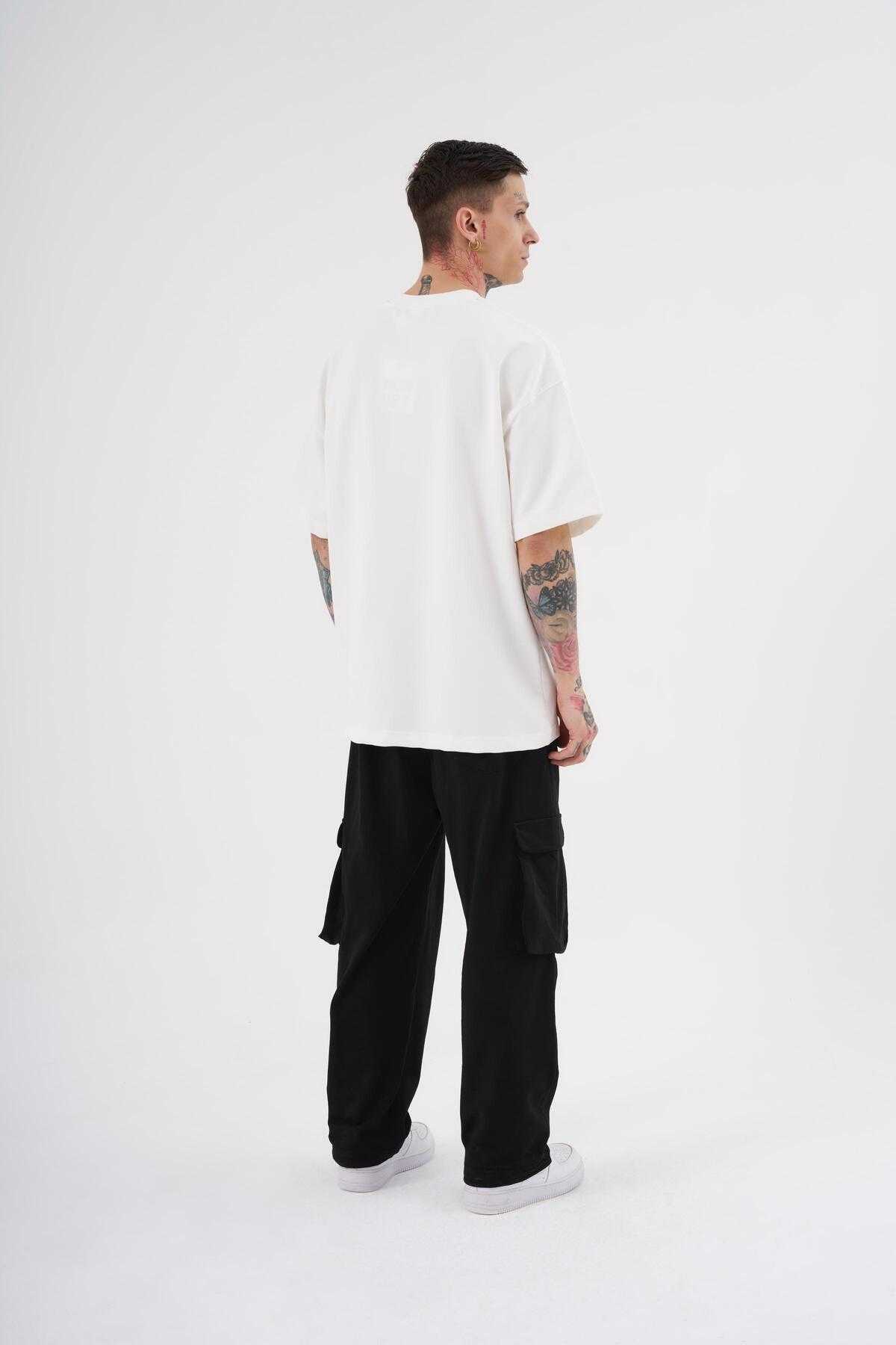 تیشرت مردانه اکرو سایز وصله دار چاپ شده