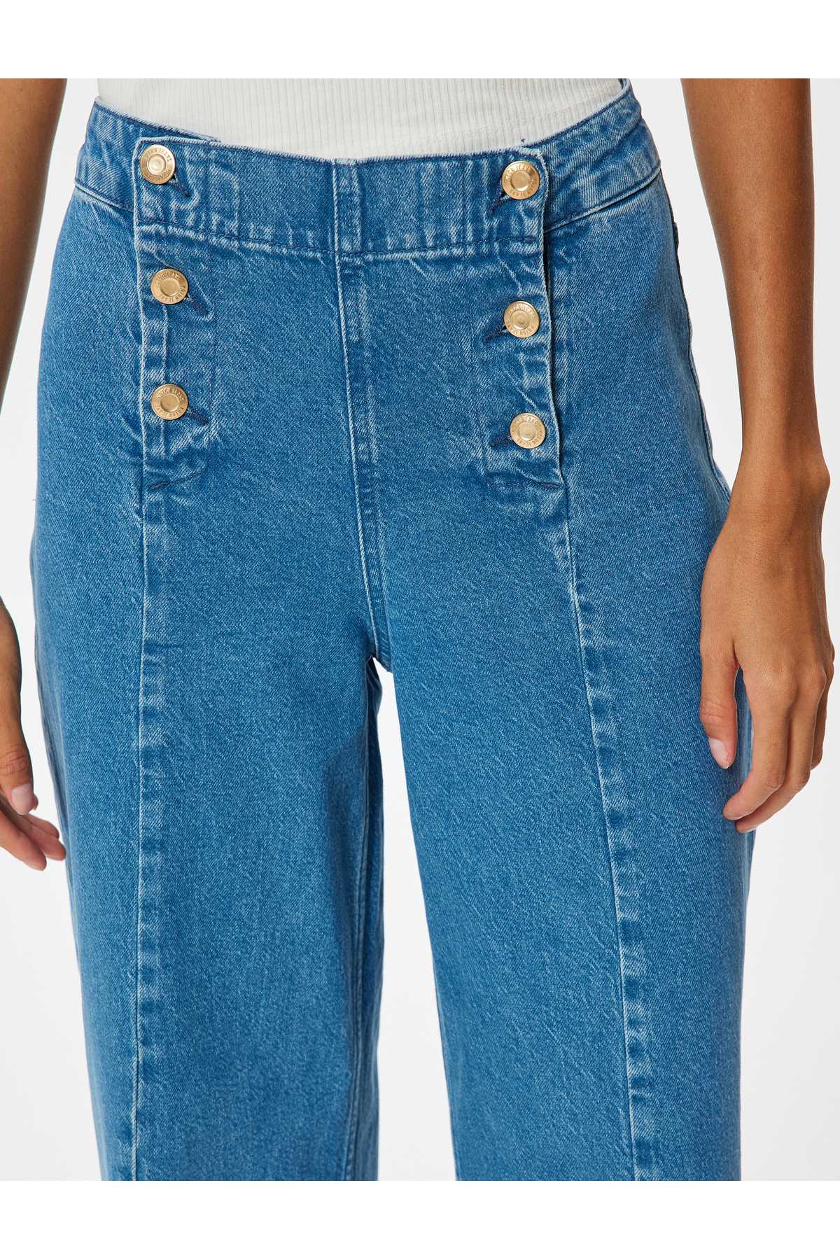 شلوار جین پهن بریده کمر بلند - جین ساندرا