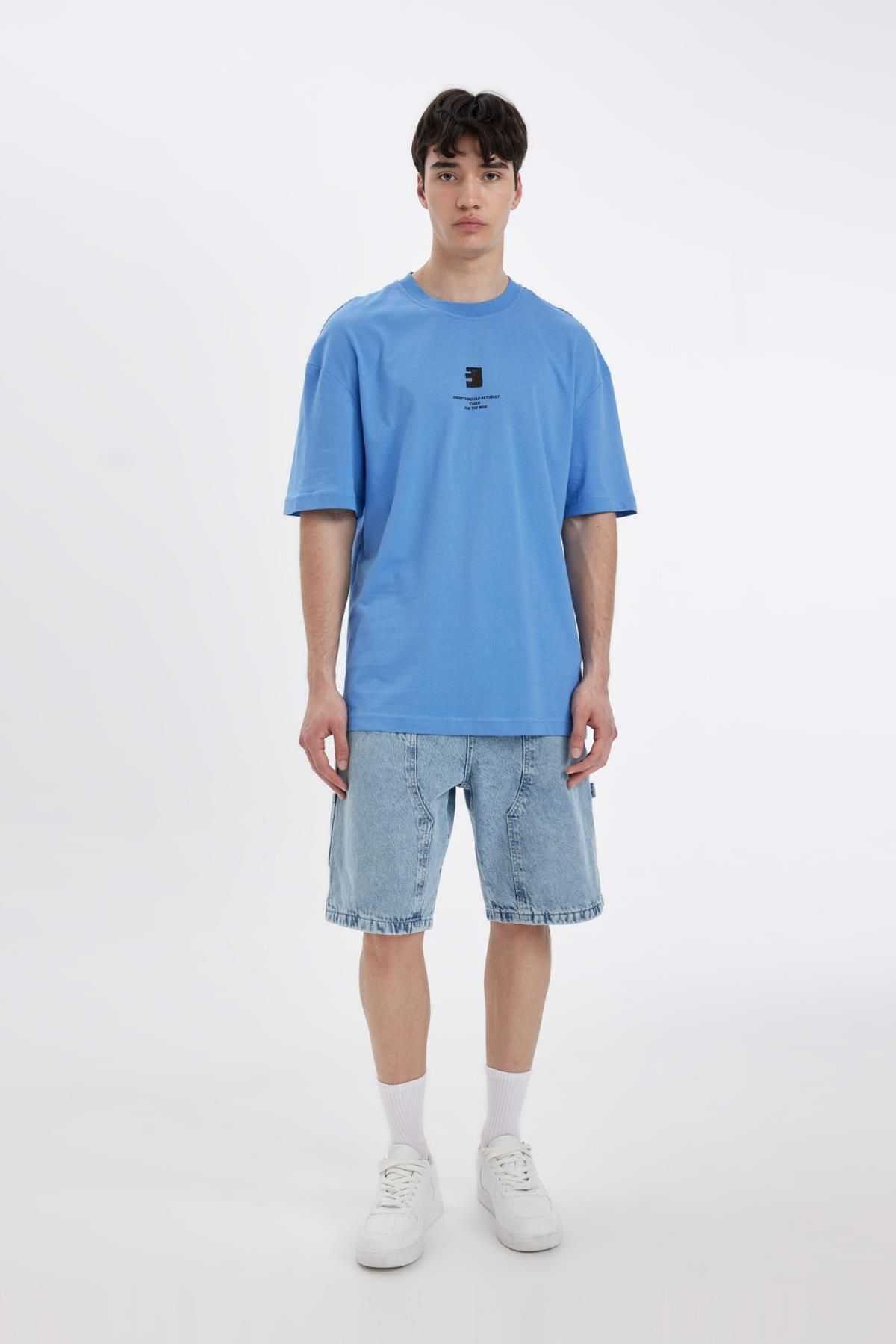 تیشرت آستین کوتاه چاپ شده با یقه Comfort Fit C5755ax24hs