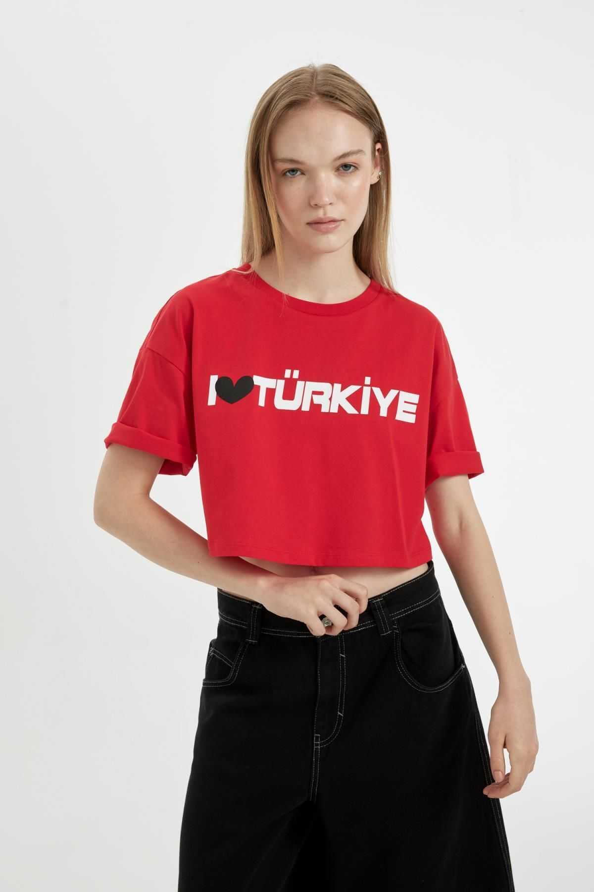 تیشرت آستین کوتاه چاپ شده با سایز بزرگ